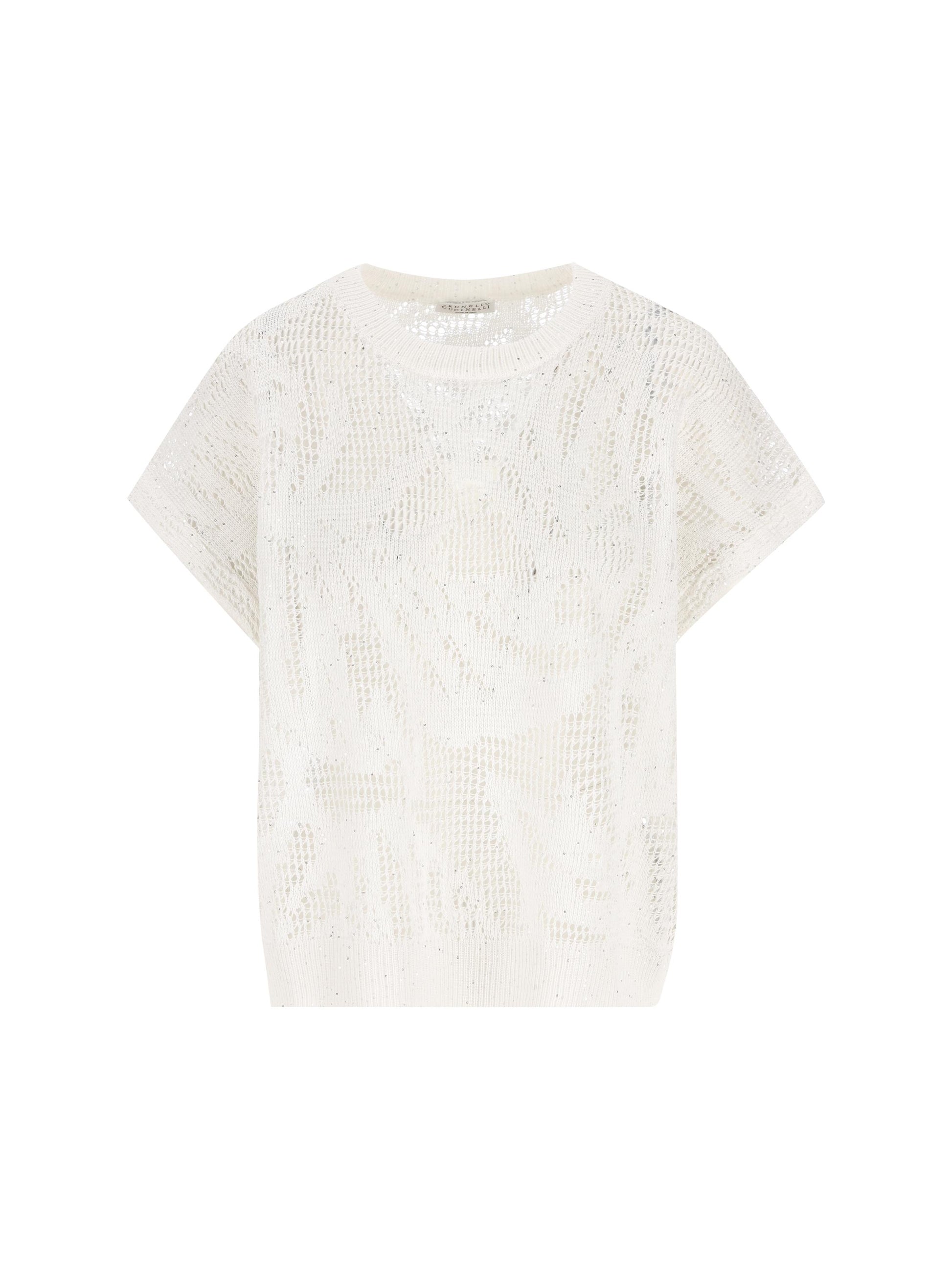 T-shirt Dazzling Water Lillies in maglia di lino e cotone MDT771010 C159 BRUNELLO CUCINELLI 