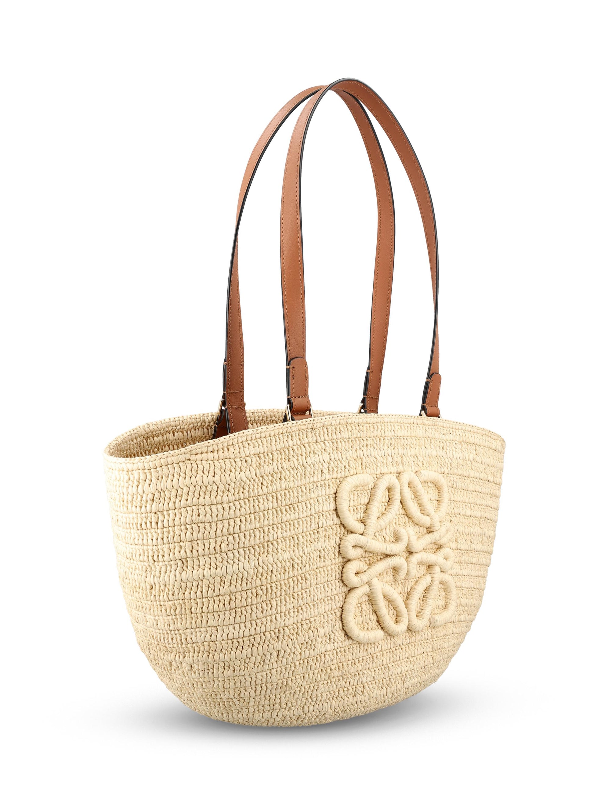 Borsa realizzata in rafia e pelle di vitello. ANNGNN1X01 2435 LOEWE - PAULA'S IBIZA 