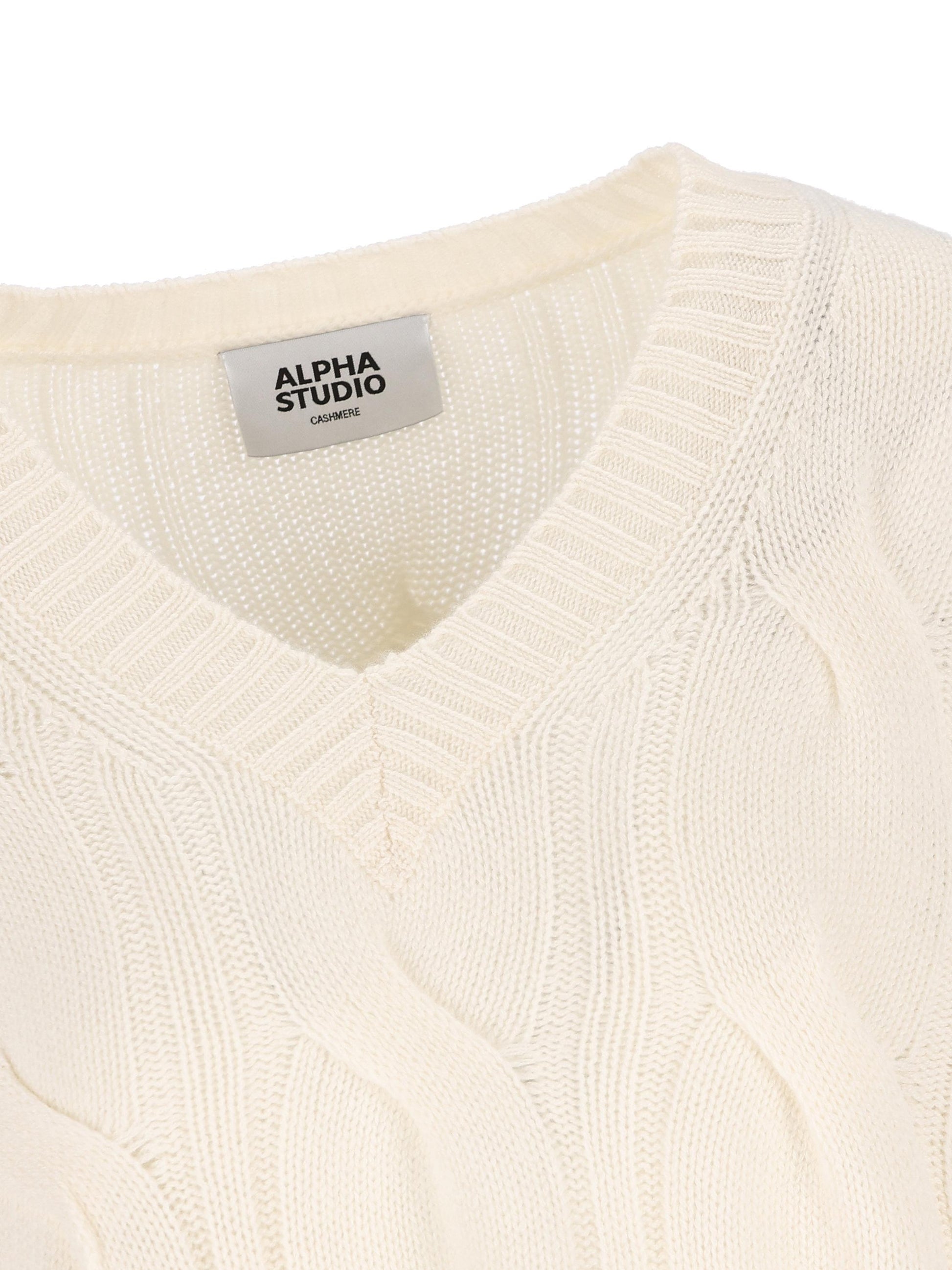 Maglia in cashmere con lavorazione treccia 4330A 2003 ALPHA STUDIO 
