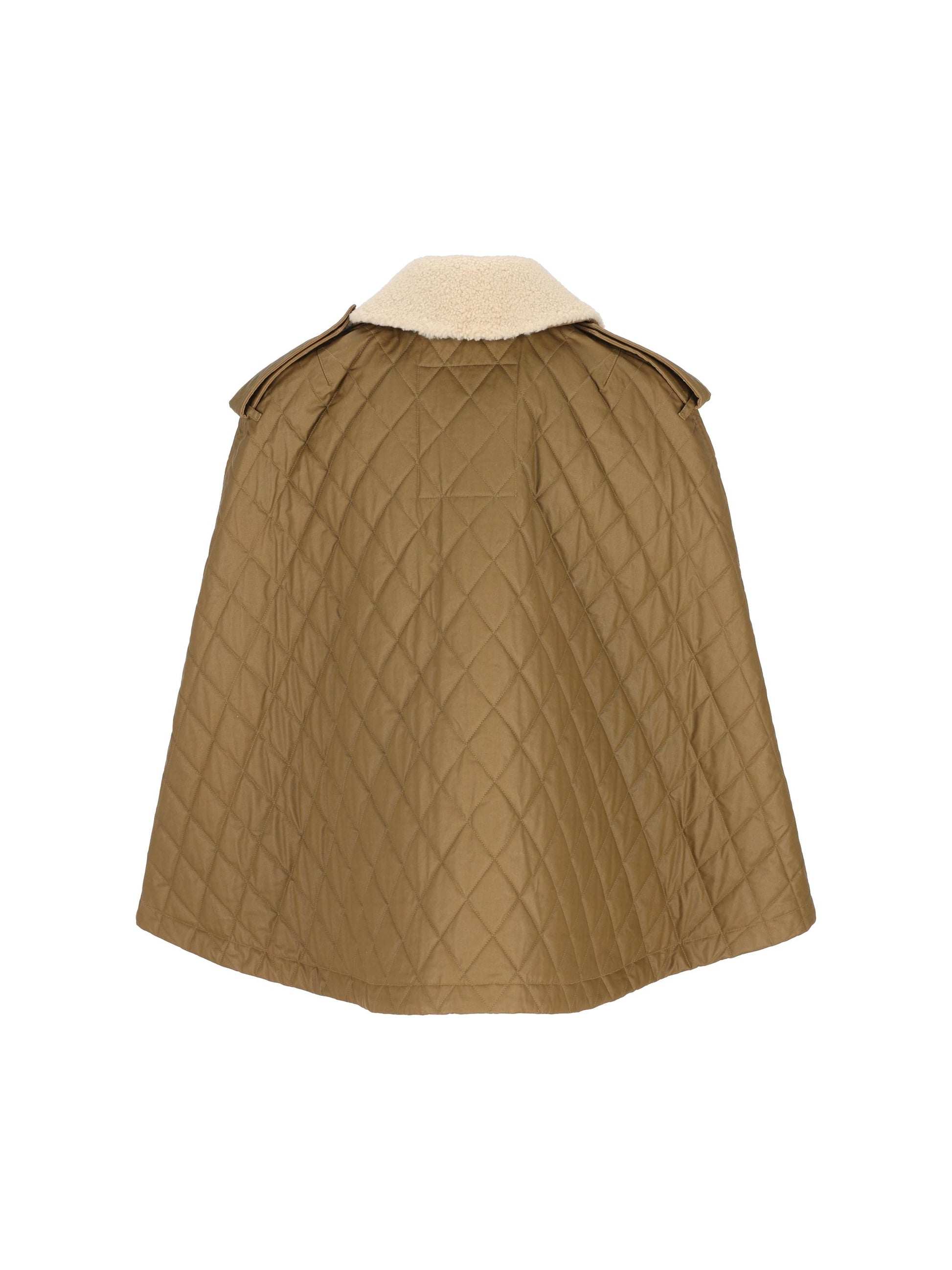 Mantella Heath in cotone trapuntato con collo in shearling 8122271 C2556 BURBERRY 