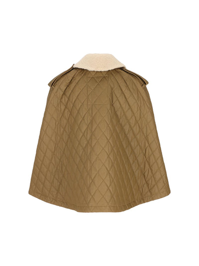 Mantella Heath in cotone trapuntato con collo in shearling 8122271 C2556 BURBERRY 