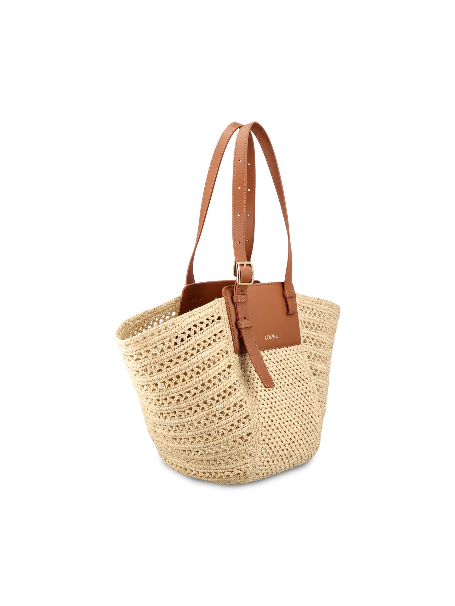Borsa realizzata in rafia e pelle di vitello. A538HNZX02 2435 LOEWE - PAULA'S IBIZA 