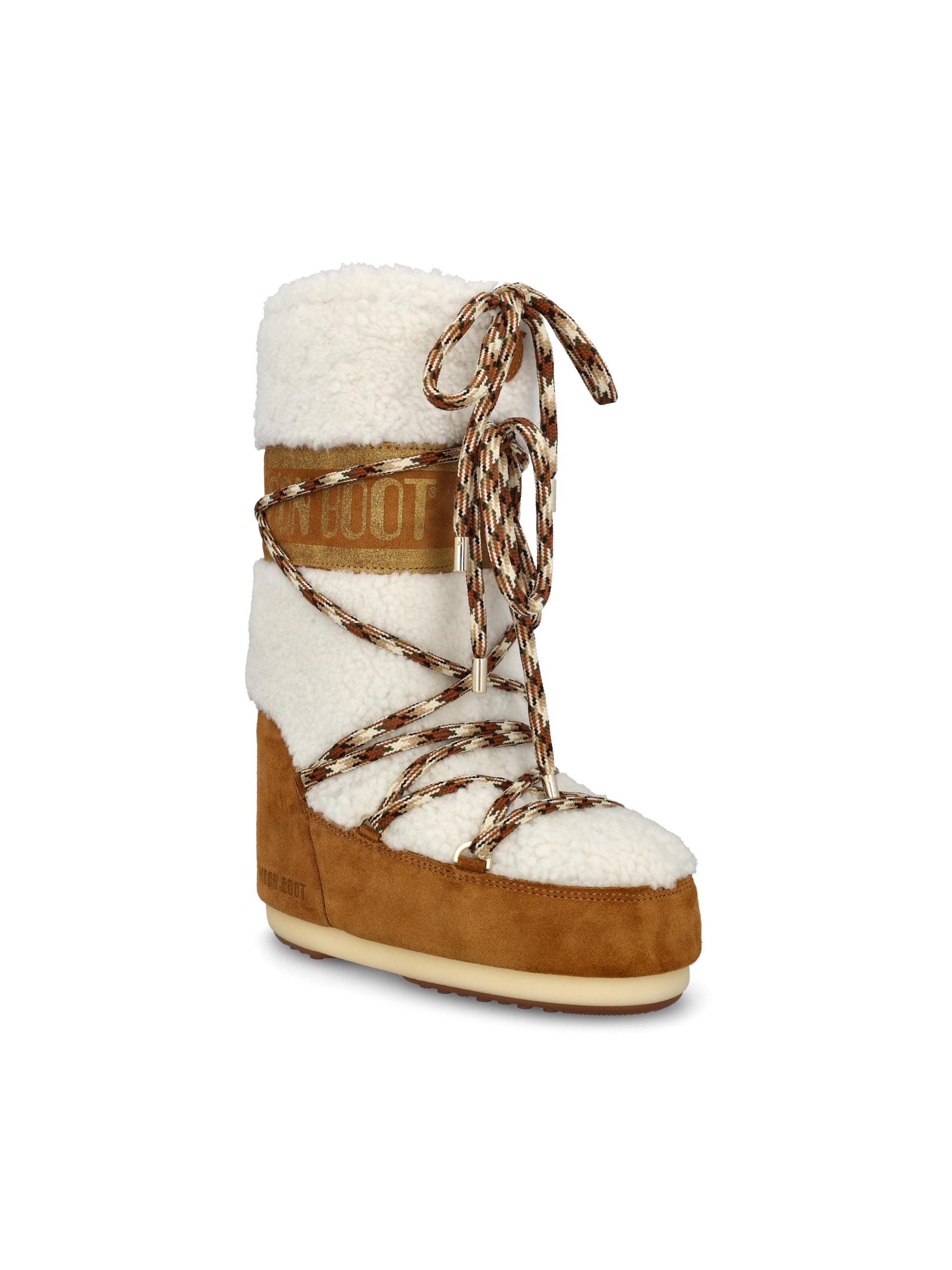 Stivale realizzato in pelle scamosciata e shearling. 80D1402610 MA03 MOON BOOT 