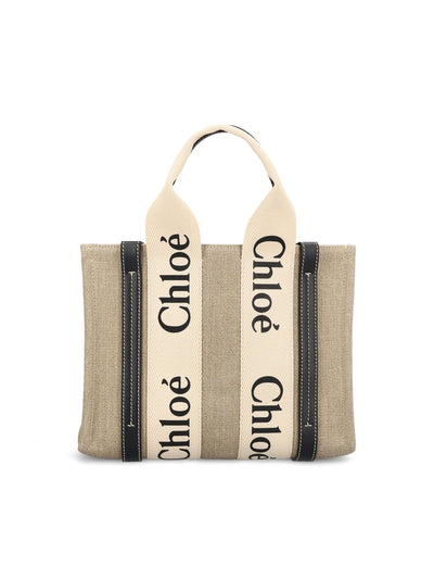 Borsa realizzata in tela di lino e pelle di vitello. CHC22AS397I26 91J CHLOE' 