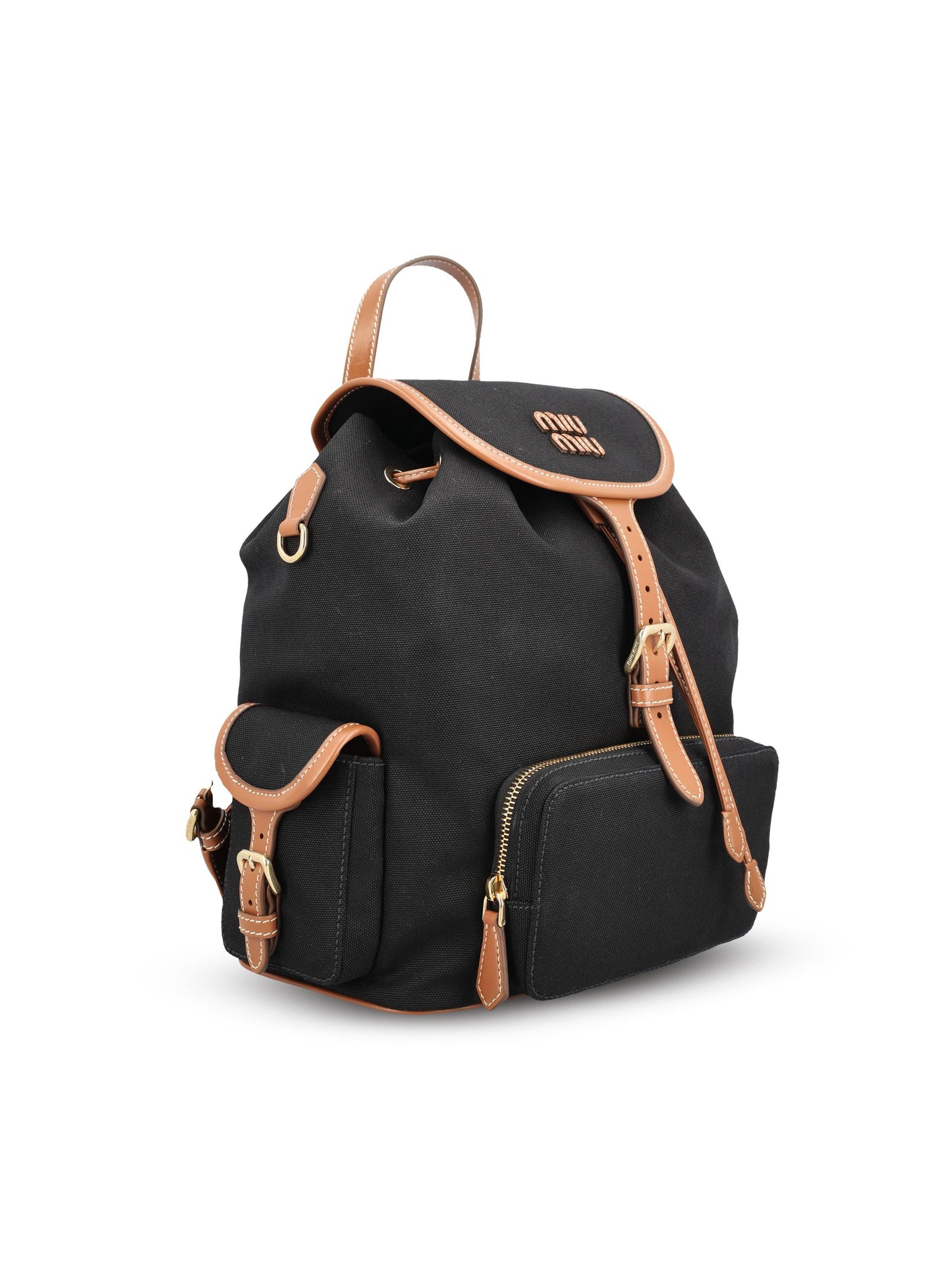 Zaino realizzato in cotone e pelle. 5BZ042 2IBQF0RS5 MIU MIU 