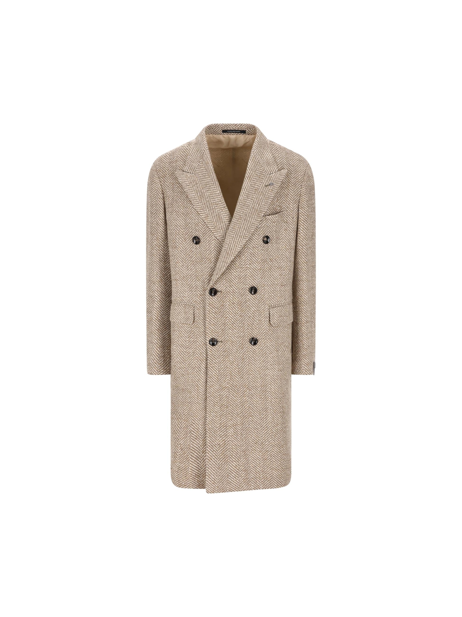 Cappotto doppiopetto in lana vergine spigata CLD10B 340218ET948727 TAGLIATORE 