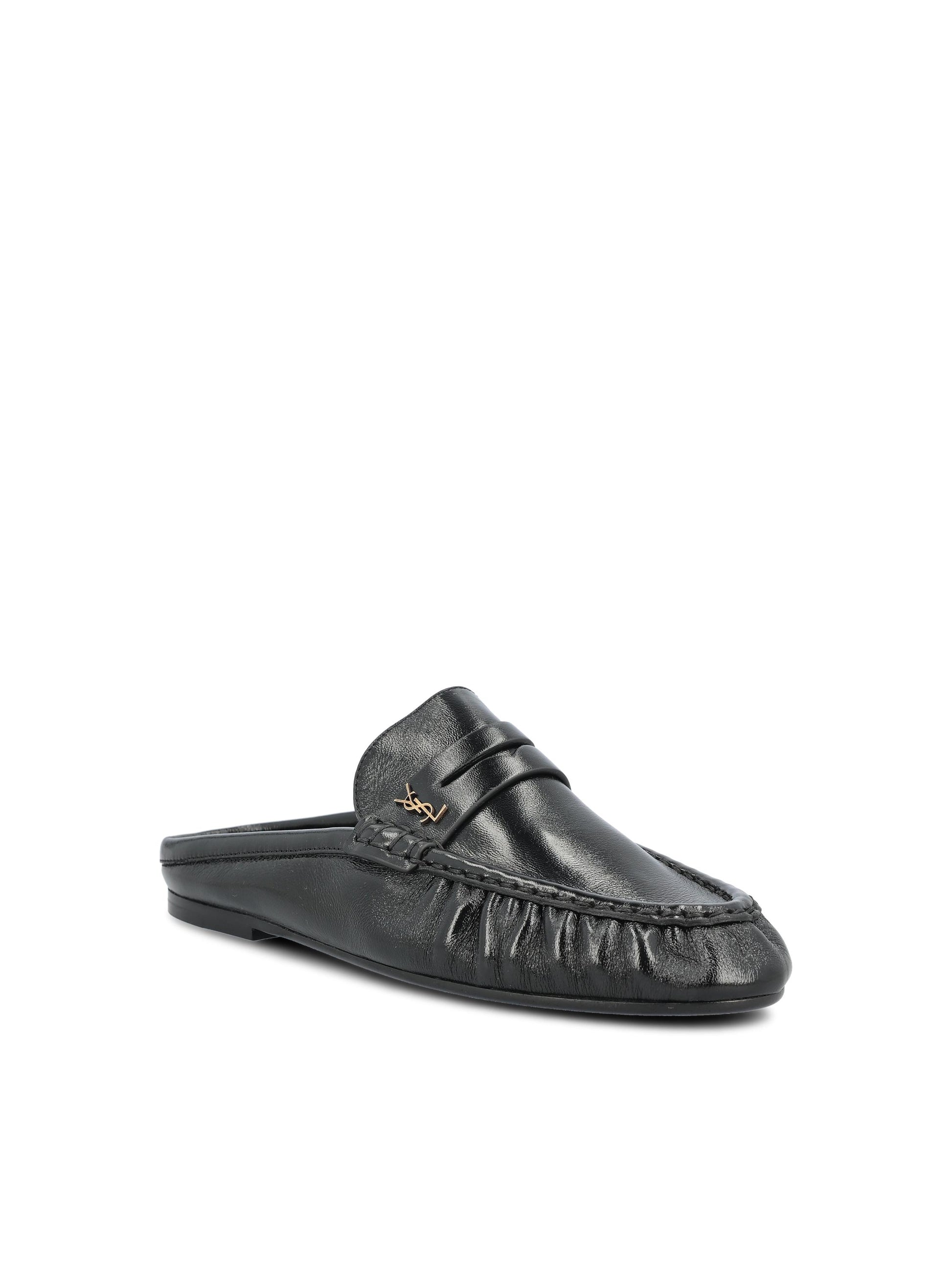 Mule LE LOAFER Saint Laurent in Pelle Stropicciata Lucida 852392 AAFUV1000 SAINT LAURENT 