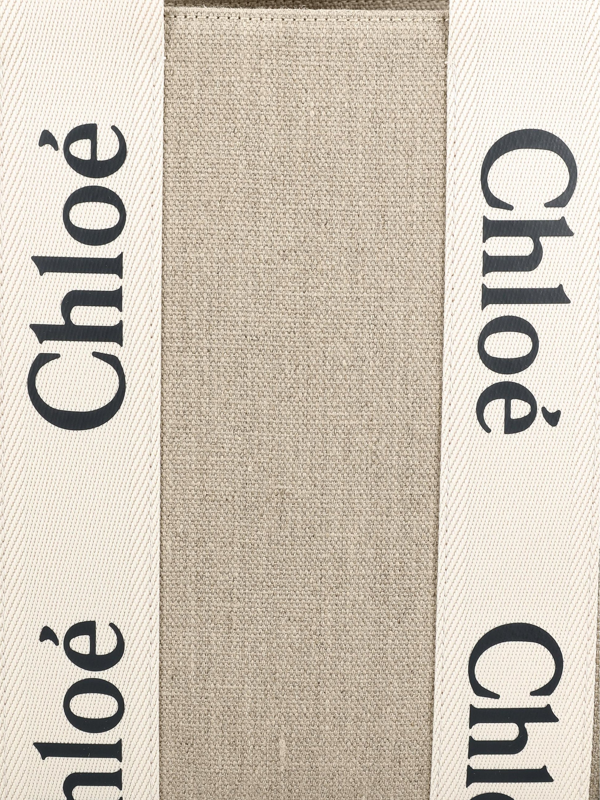 Borsa realizzata in lino e pelle di vitello. CHC22AS383I26 91J CHLOE' 