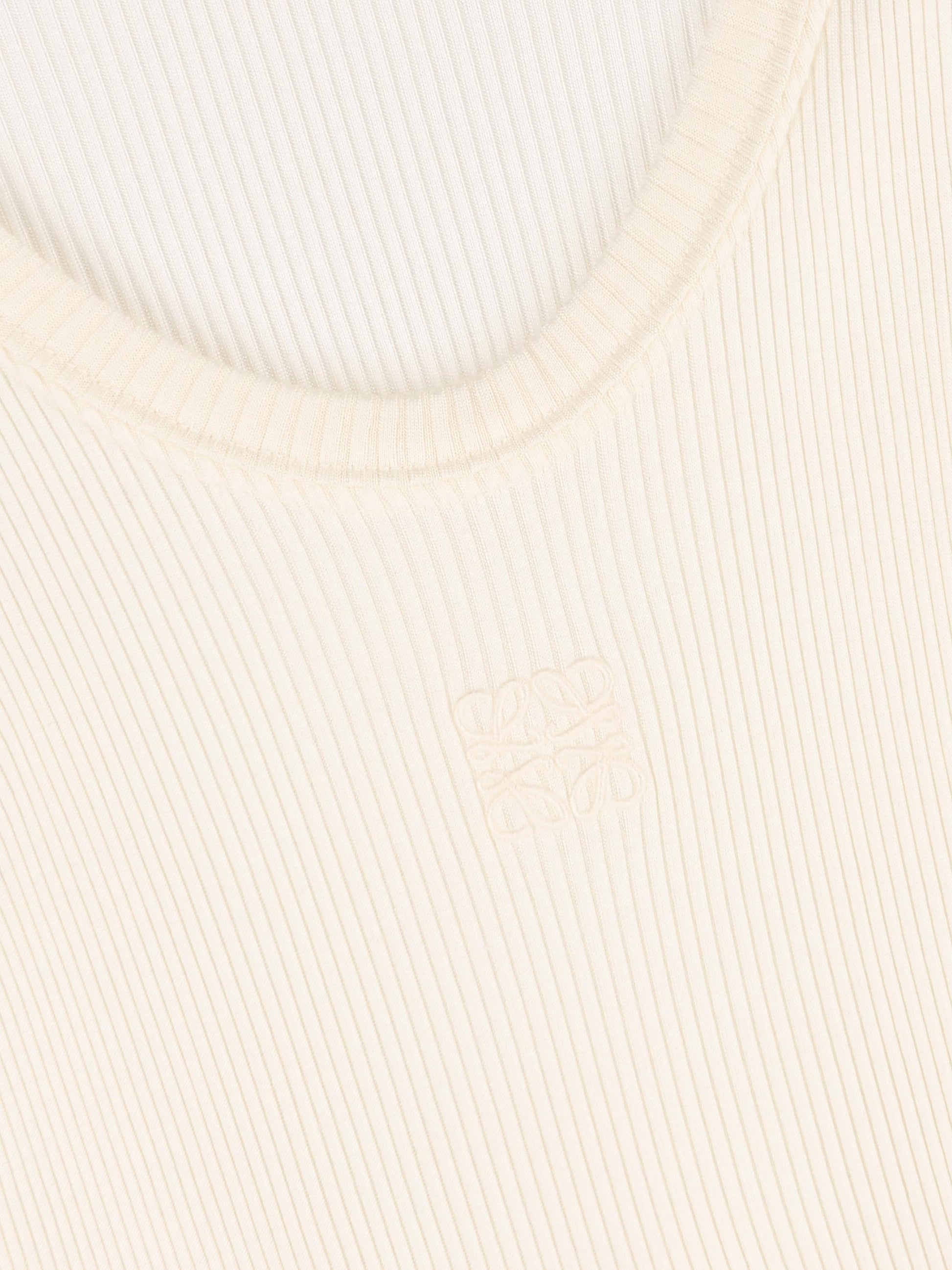 Top in seta a costine leggere con ricamo Anagram S540Y23X46 1950 LOEWE 