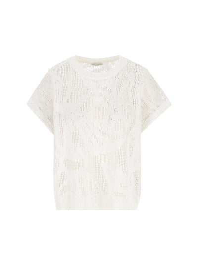 T-shirt Dazzling Water Lillies in maglia di lino e cotone MDT771010 C159 BRUNELLO CUCINELLI 