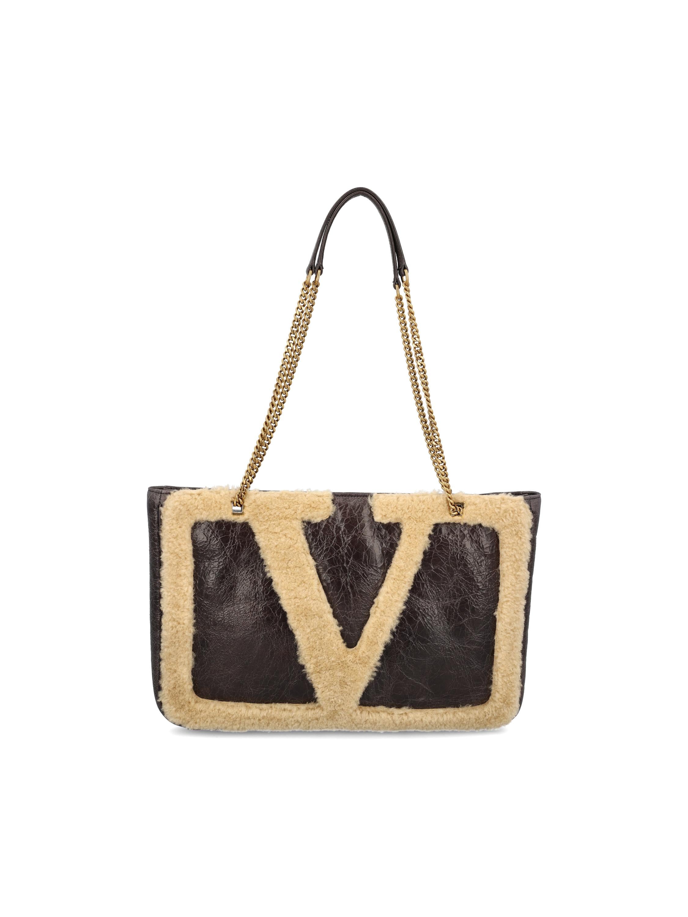 Leather and shearling bag- Franzkraler.com