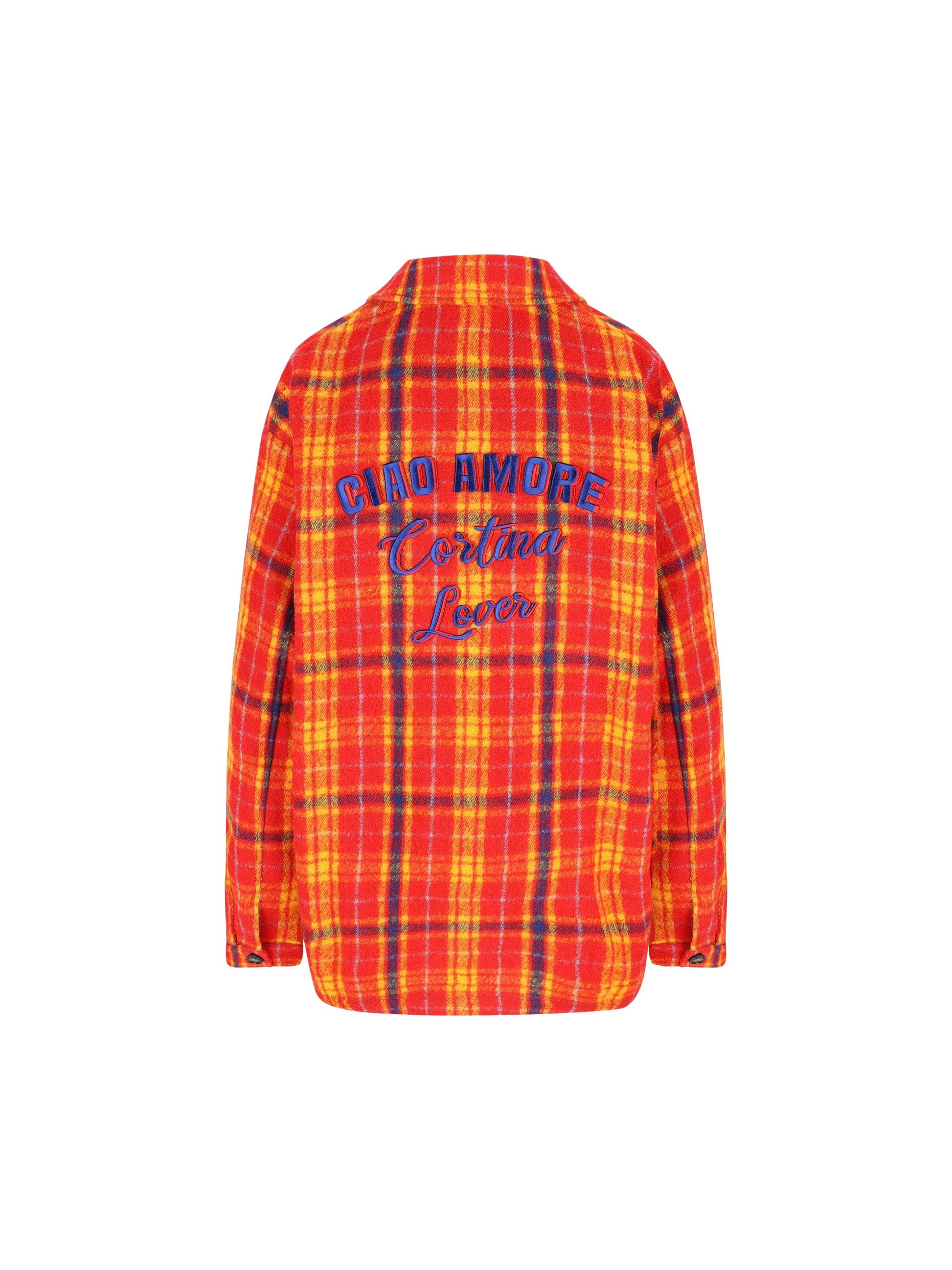 Giacca in lana check "Ciao Amore Cortina Lover" F25TT1133K 13 GIADA BENINCASA 