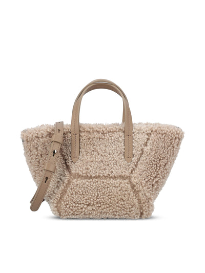 Borsa realizzata in shearling. MBLRD2675 C7890 BRUNELLO CUCINELLI 
