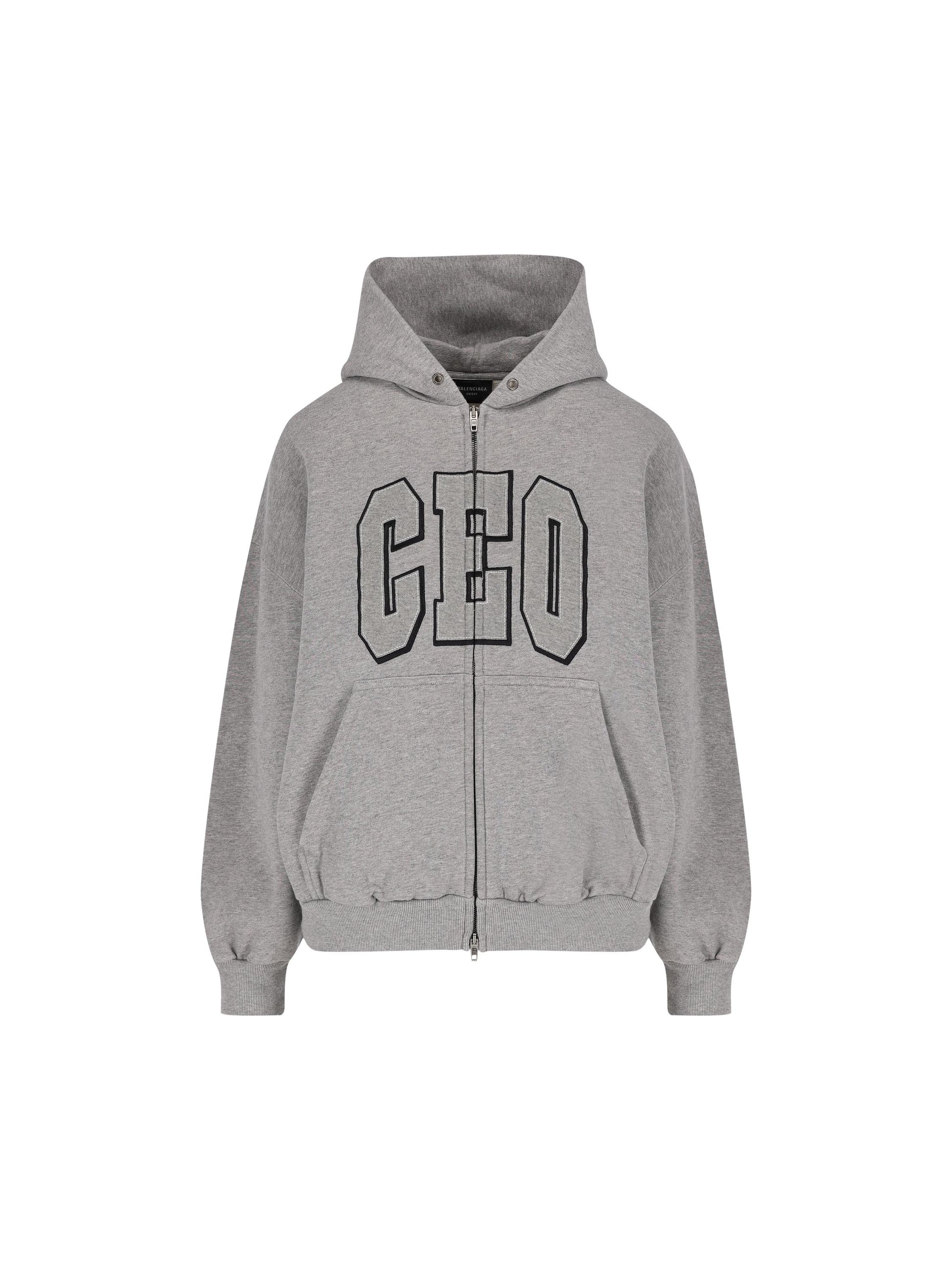 Felpa Boxy CEO Team Logo in grigio mélange. 833399 TSVP21300 BALENCIAGA 