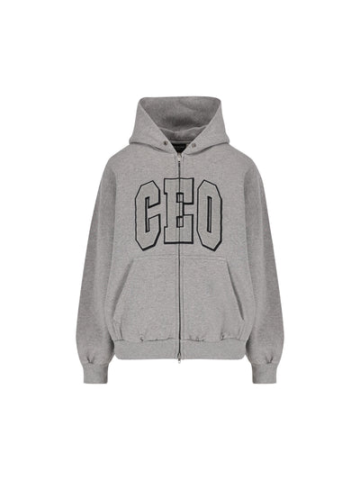 Felpa Boxy CEO Team Logo in grigio mélange. 833399 TSVP21300 BALENCIAGA 