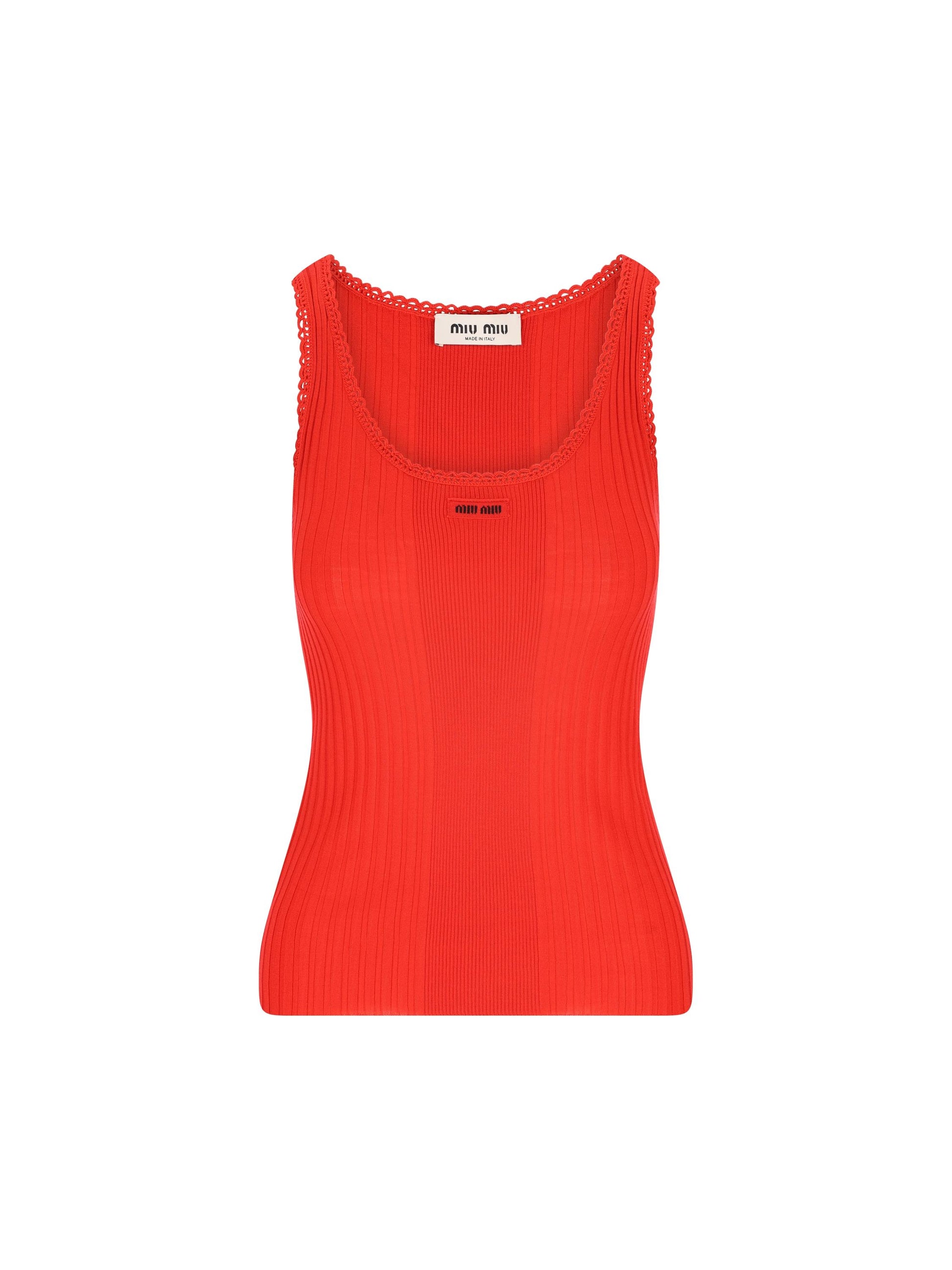 Canotta realizzata in lana vergine. MMV326 18TWF0011 MIU MIU 