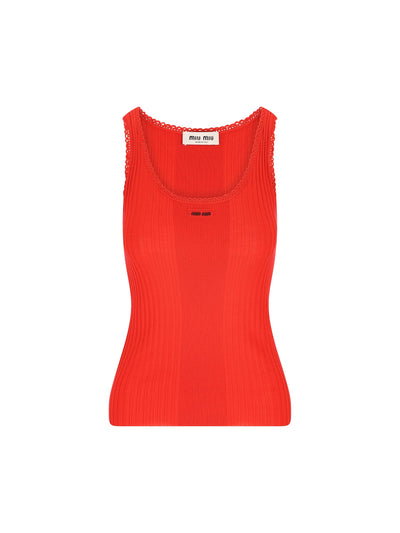 Canotta realizzata in lana vergine. MMV326 18TWF0011 MIU MIU 