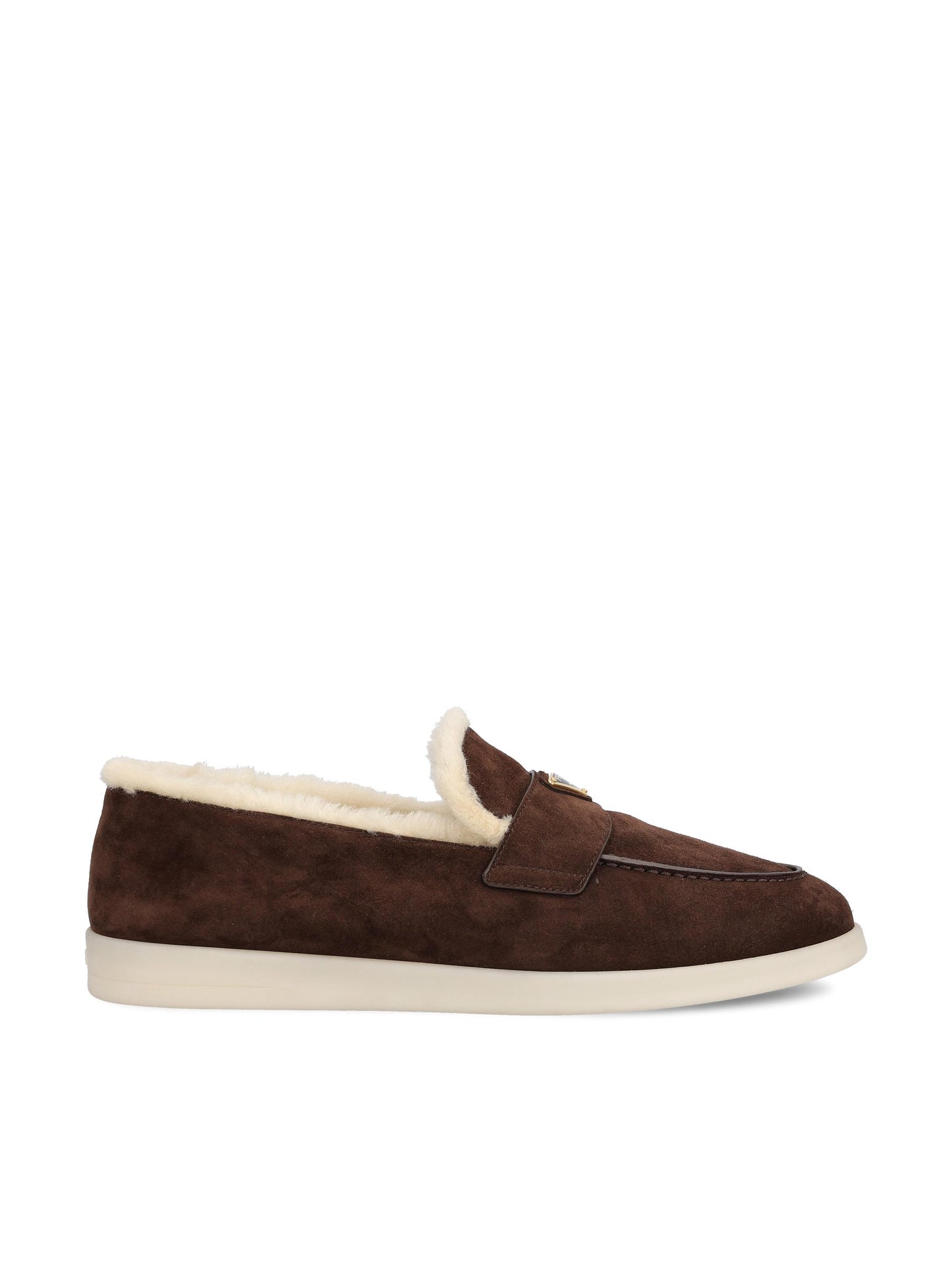 Mocassino in Pelle Scamosciata con Fodera in Montone 2DG124 3LRFF0003 PRADA 