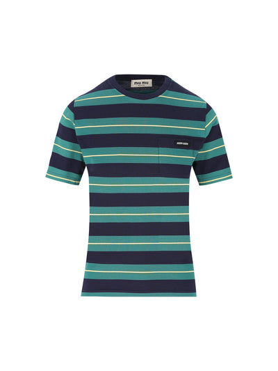 T-Shirt in cotone. MJN537 14RTF046I MIU MIU 