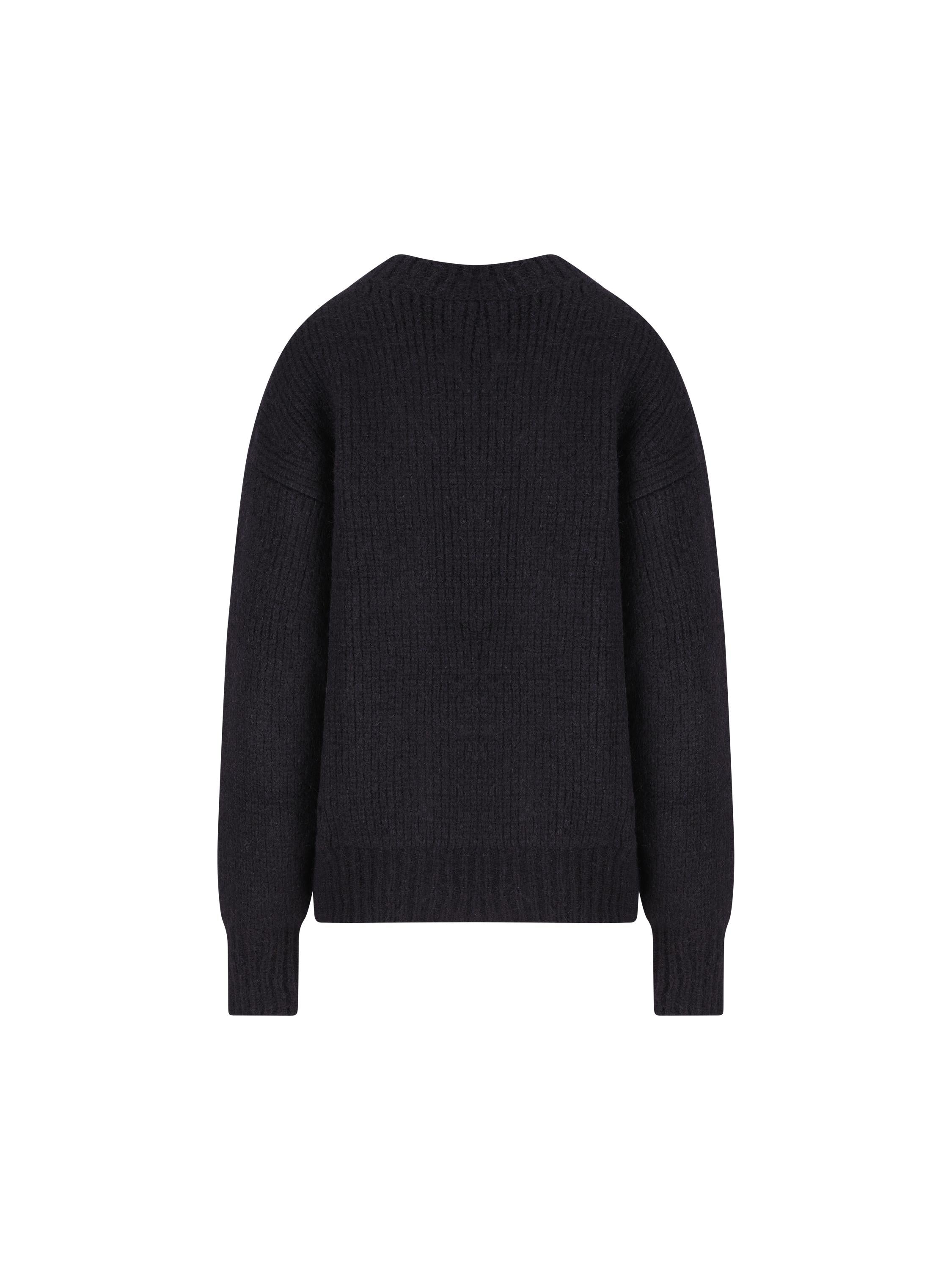 SAINT LAURENT ブラック ニット XL Saint Laurent // Black Wool Beaded Logo Sweater – VSP Consignment