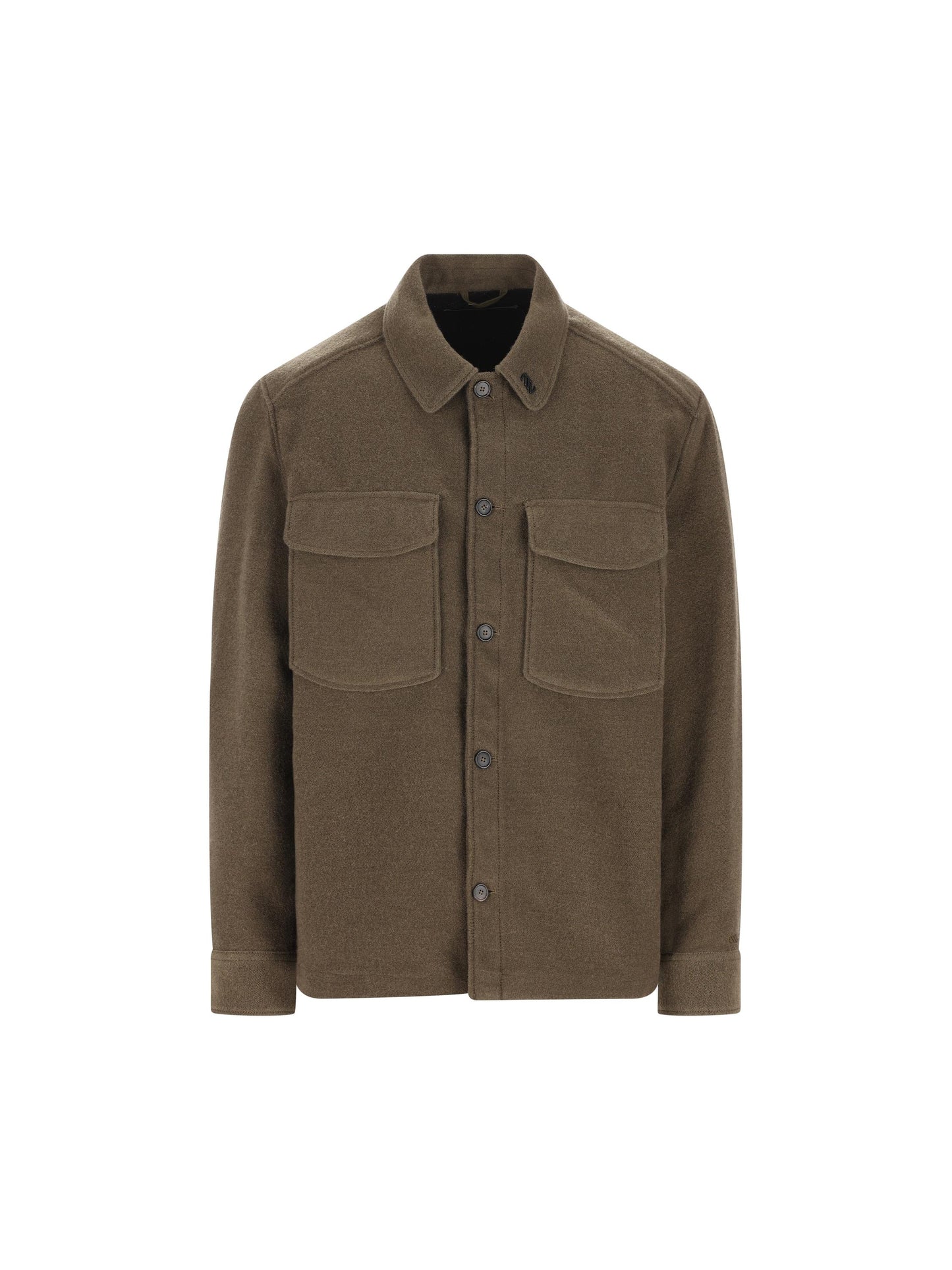 Overshirt in Lana e Cotone con Tasche 19MMOS008A 110527A696 MASSIMO OSTI STUDIO 