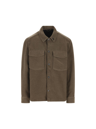 Overshirt in Lana e Cotone con Tasche 19MMOS008A 110527A696 MASSIMO OSTI STUDIO 