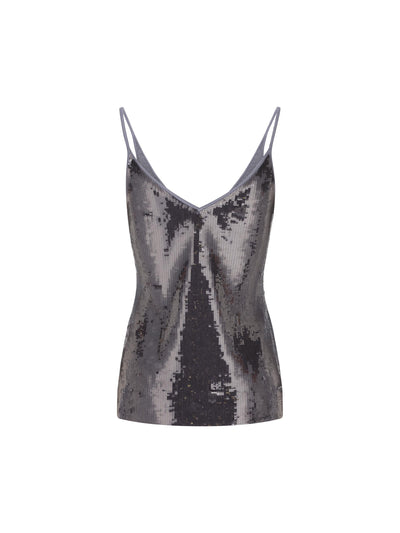 Top con paillette squadrate dal finish wet 13H366 786247001 SALVATORE FERRAGAMO 