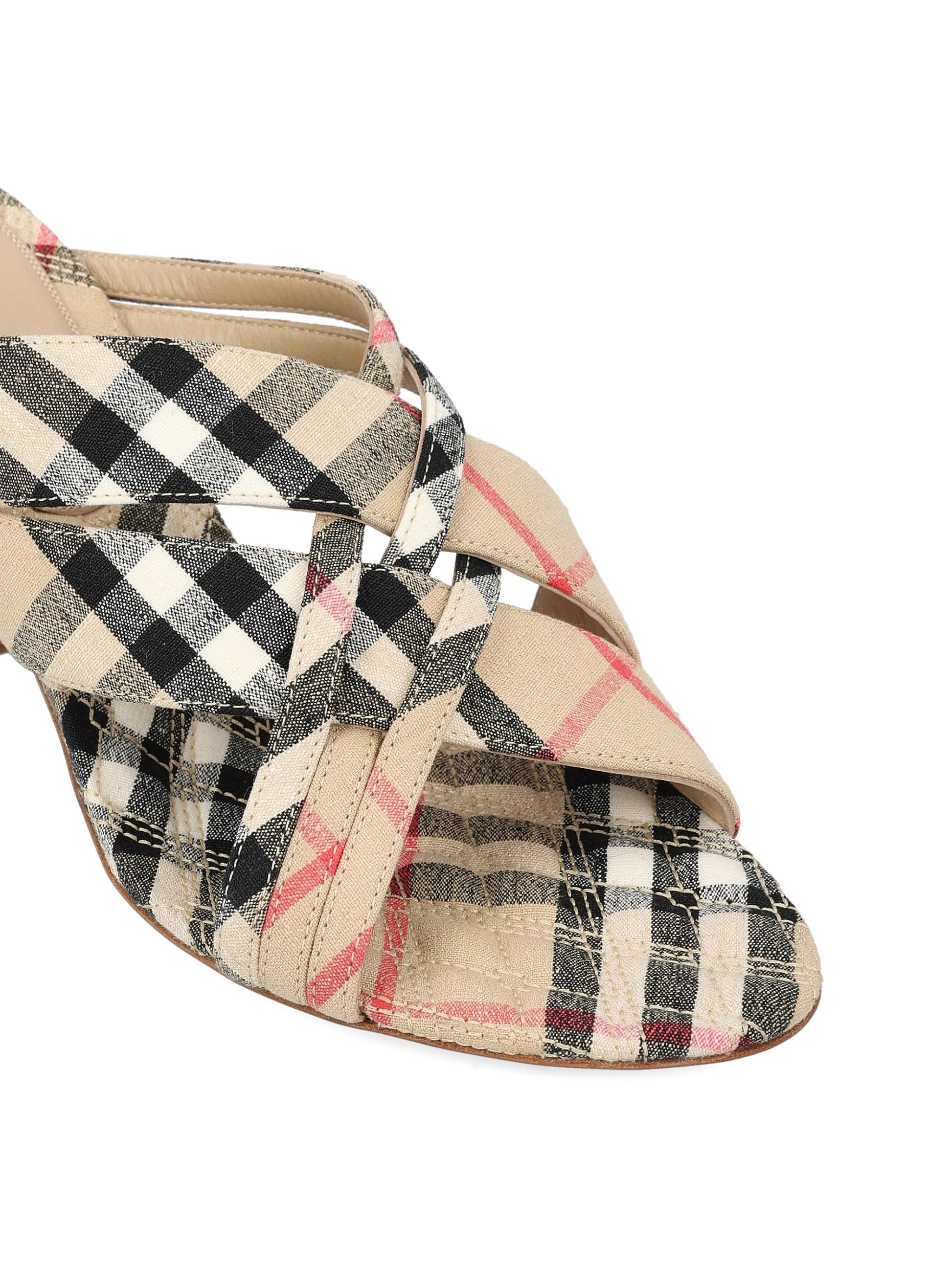 Sandali realizzati in lino ed elastan.<BR/> 8112846 B9368 BURBERRY 