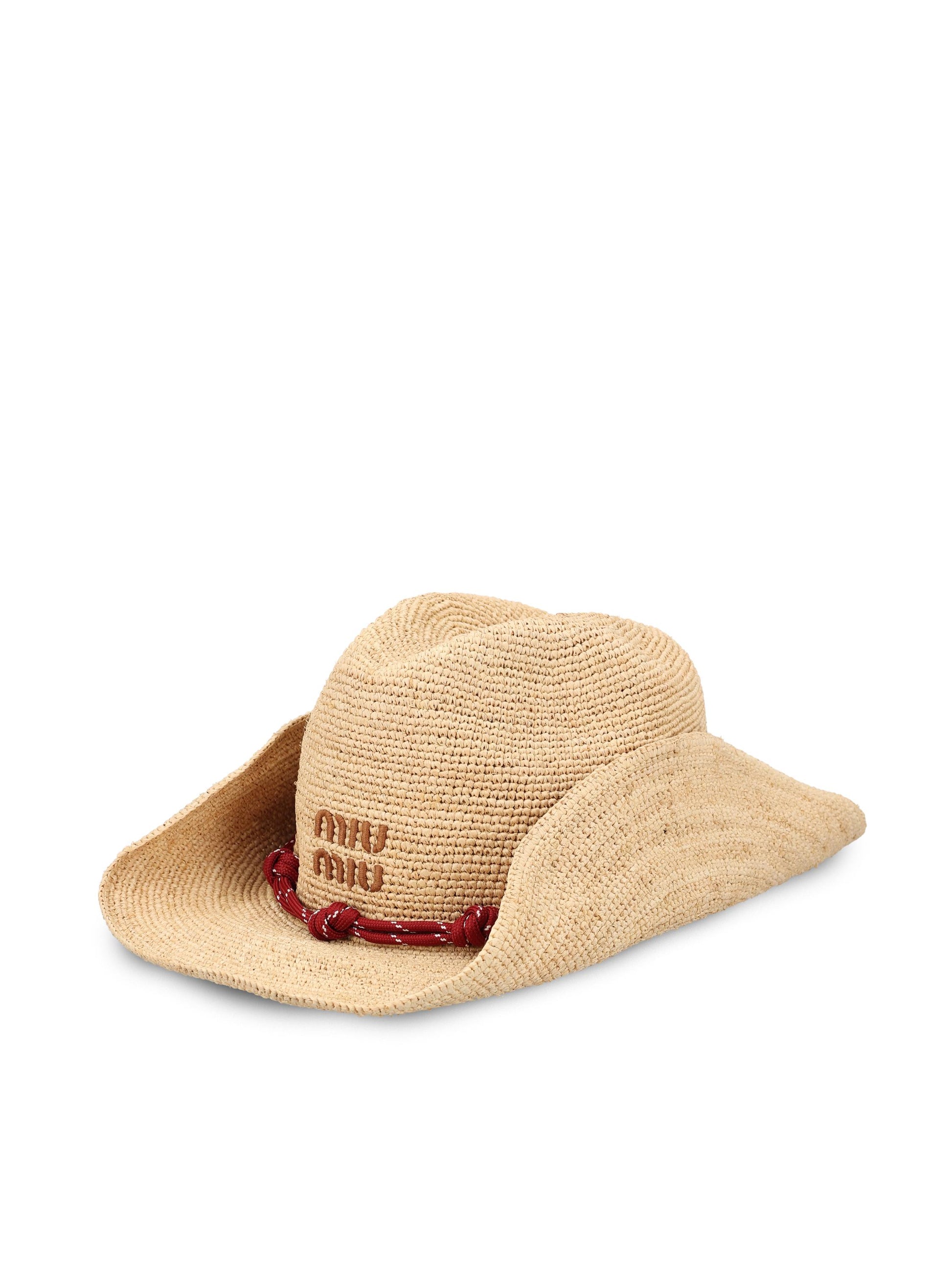 Cappello in rafia 5HC335 2CWEF0Y59 MIU MIU 