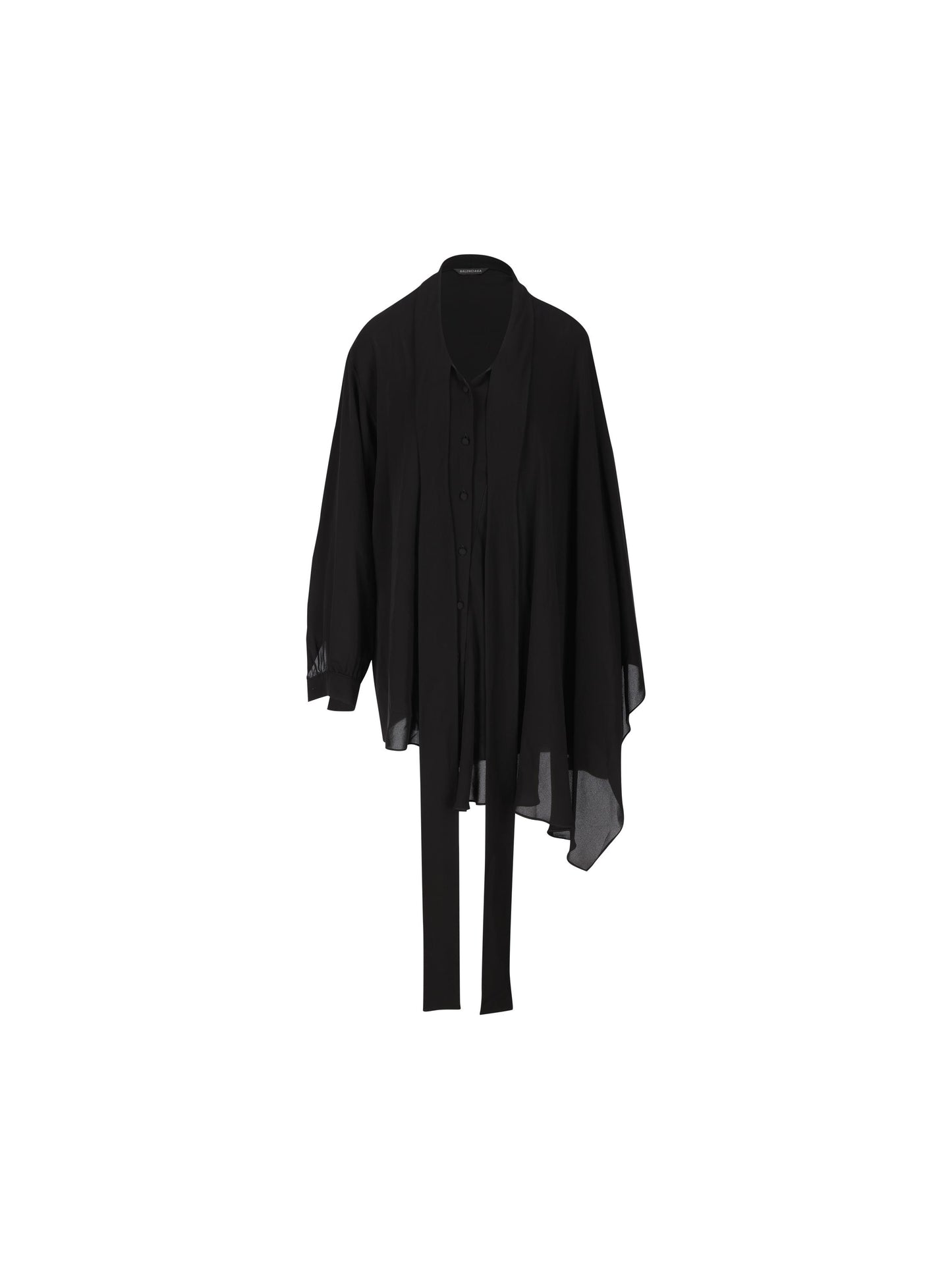 Blusa in georgette di seta effetto slavato con foulard 839280 TIN131000 BALENCIAGA 