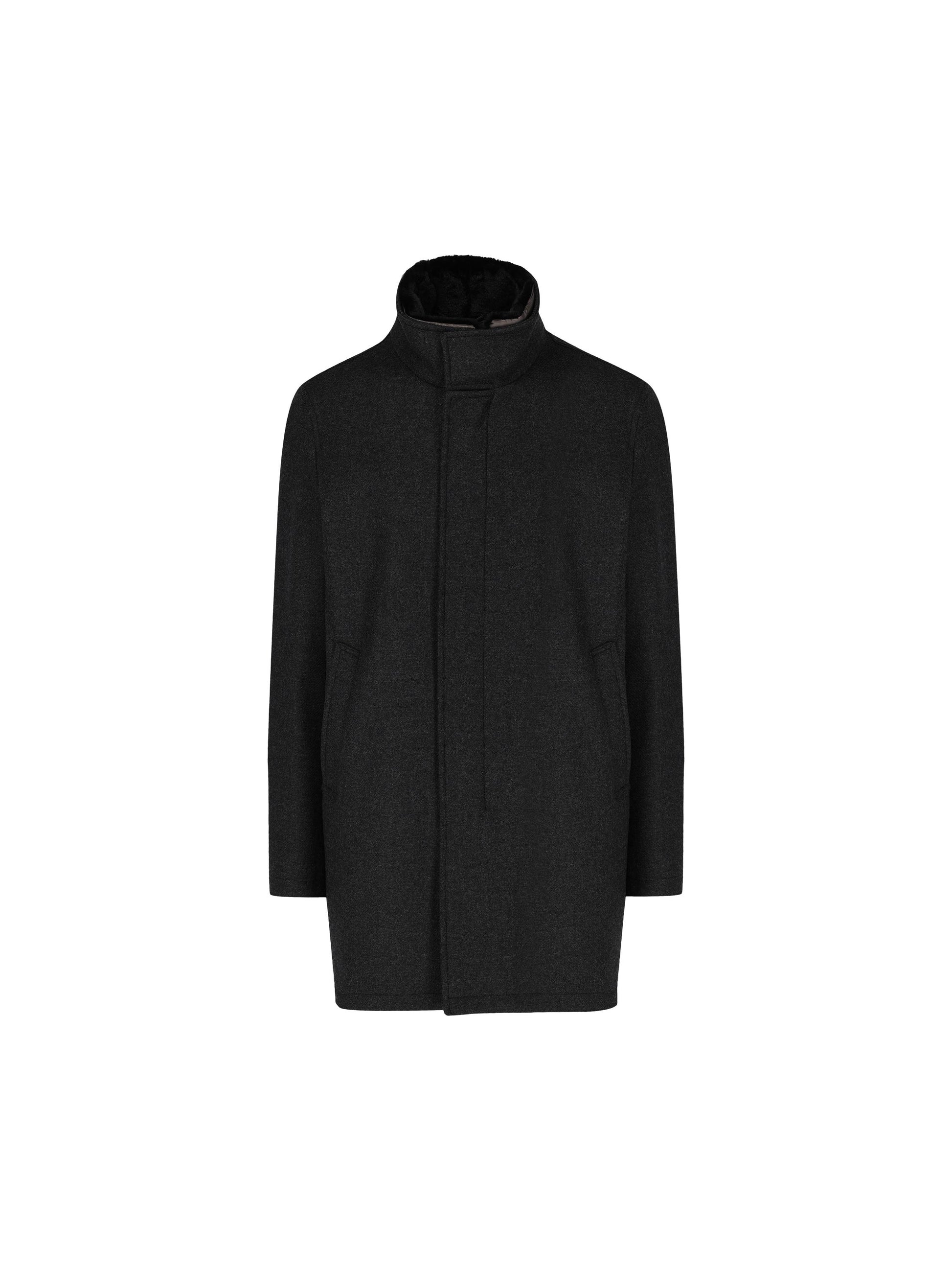 Cappotto in lana con collo removibile in eco-pelliccia CA000214U 33432R9490 HERNO 