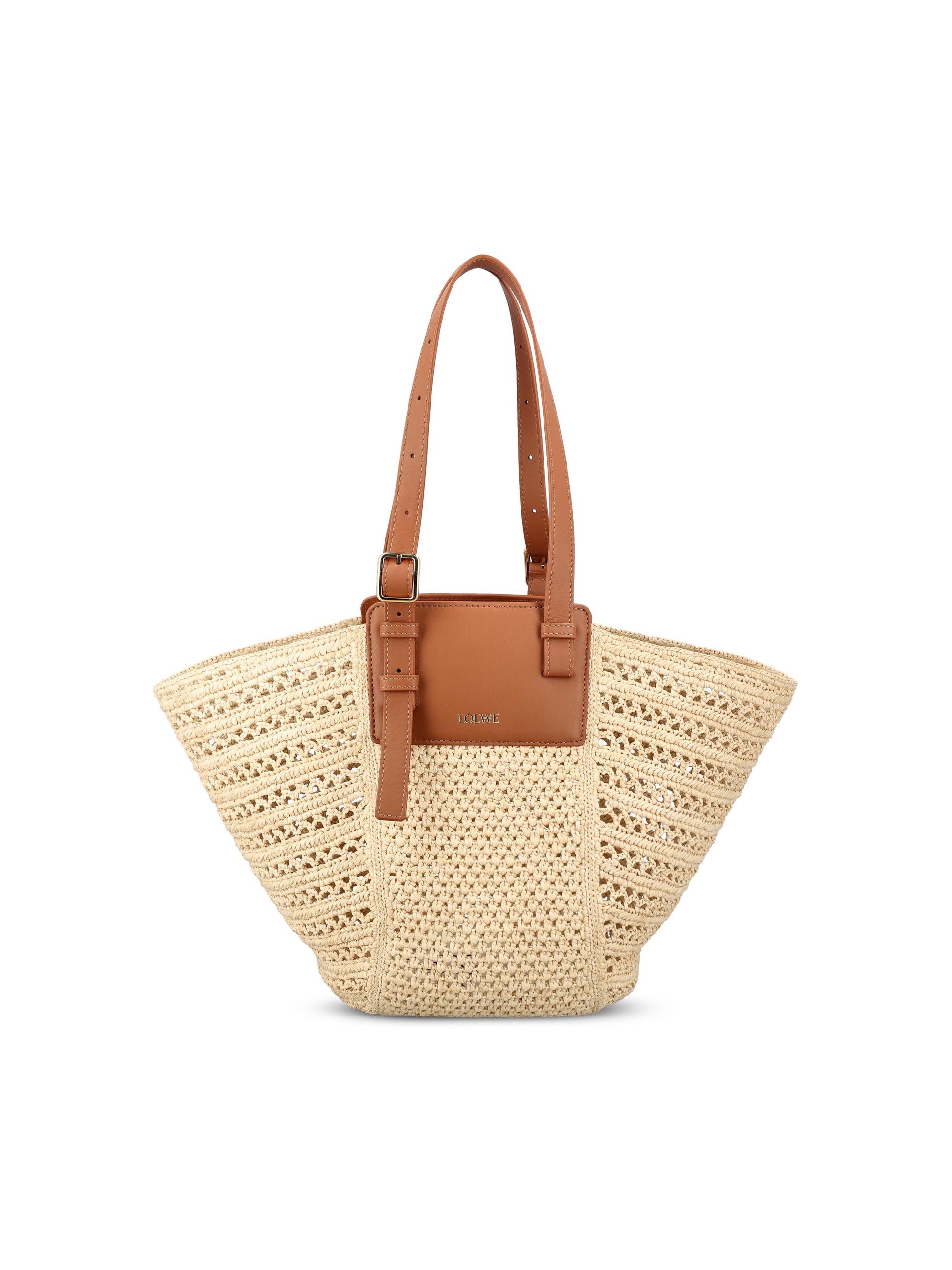 Borsa realizzata in rafia e pelle di vitello. A538HNZX02 2435 LOEWE - PAULA'S IBIZA 