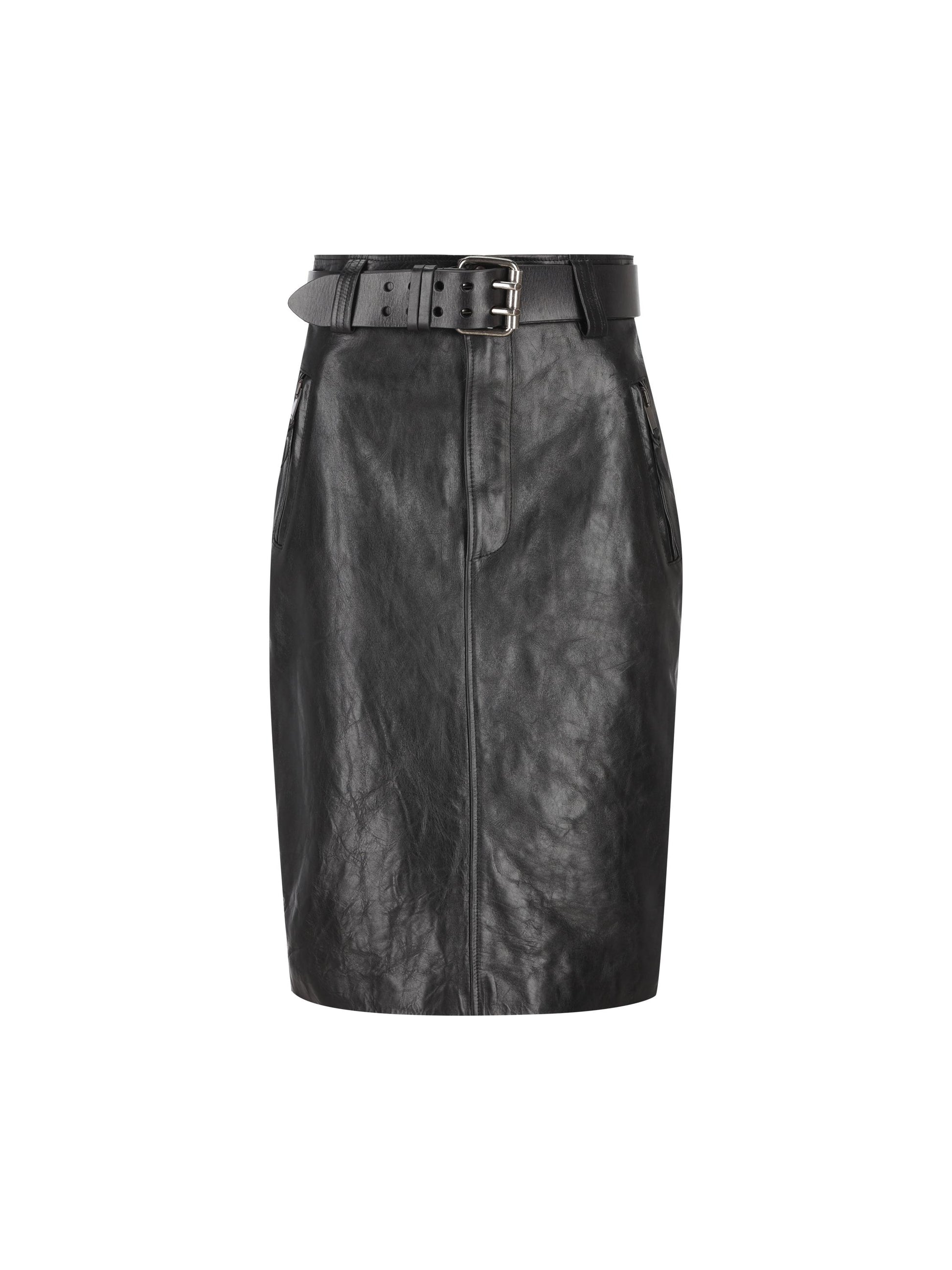 Gonna realizzata in pelle di vitello. 865021 YCVD21000 SAINT LAURENT 