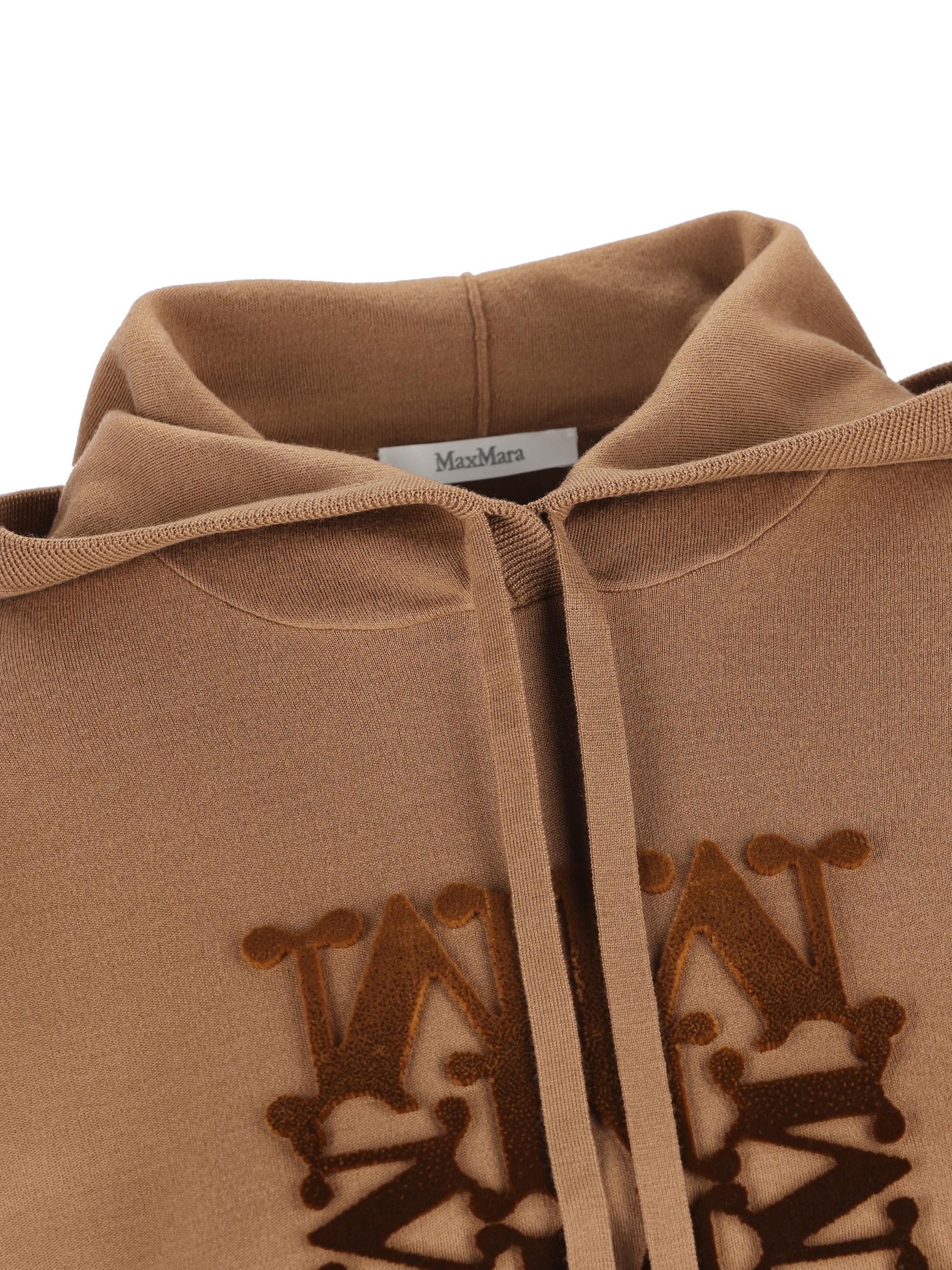 Felpa in Lana Vergine con Cappuccio e Logo in Velluto 2521366222600 013 MAX MARA 