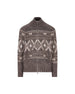 Cardigan Geometric Jacquard in alpaca, lana vergine e cashmere con zip M2B301706 COW07 BRUNELLO CUCINELLI 