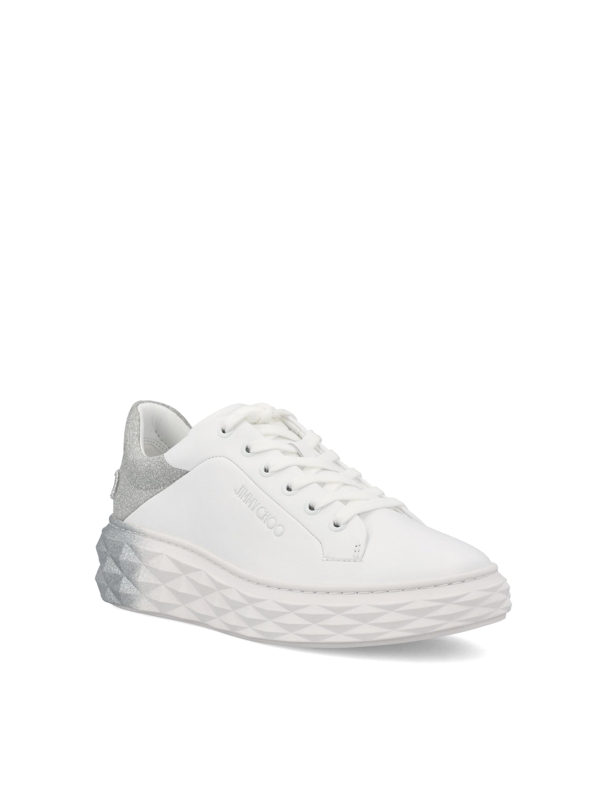 Sneakers realizzate in pelle. DIAMOND MAXI/FII IVRVWHITE/SILVER JIMMY CHOO 