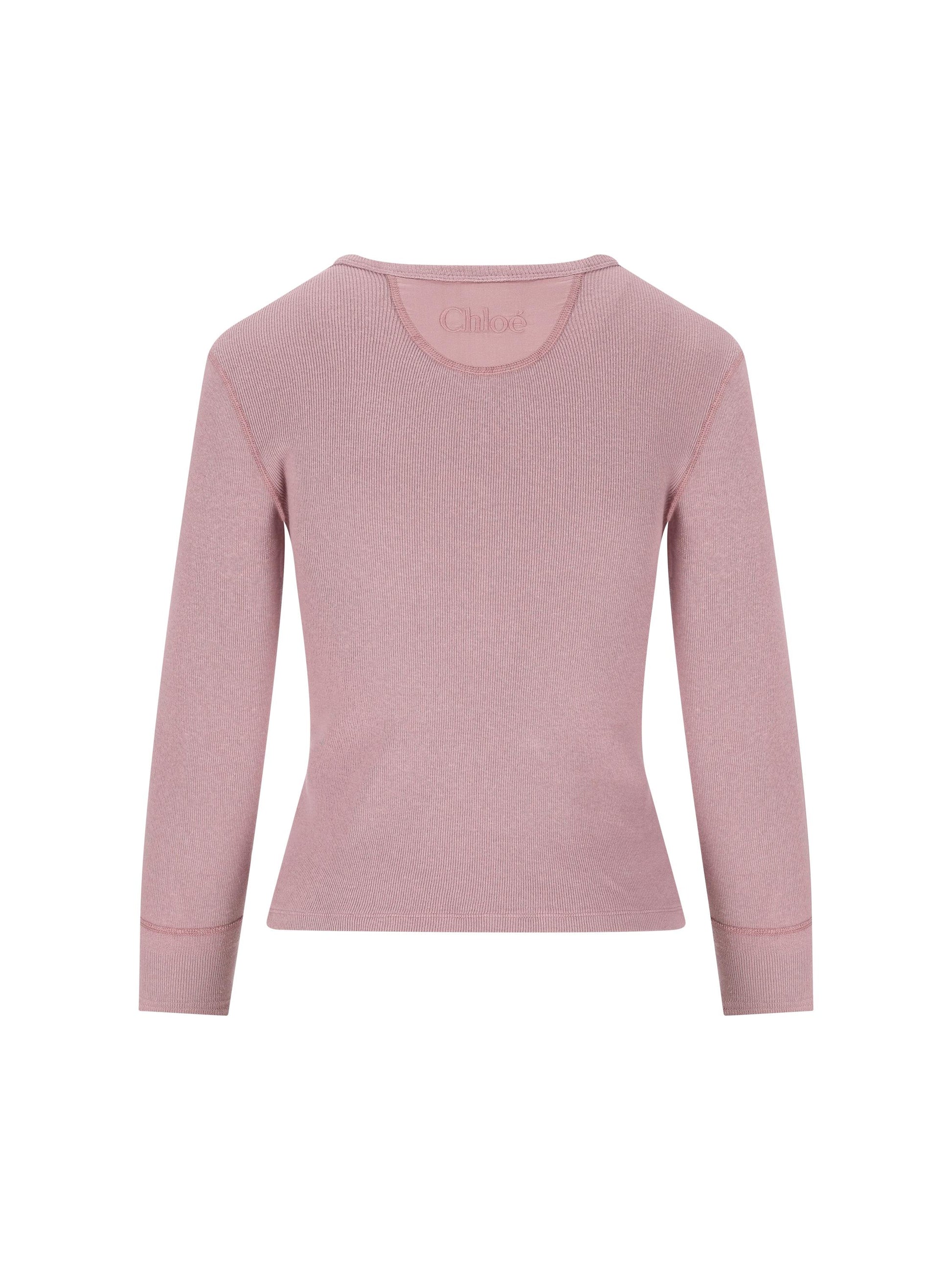 Camicia Henley aderente in jersey di cotone CH26SJH30185 50C CHLOE' 