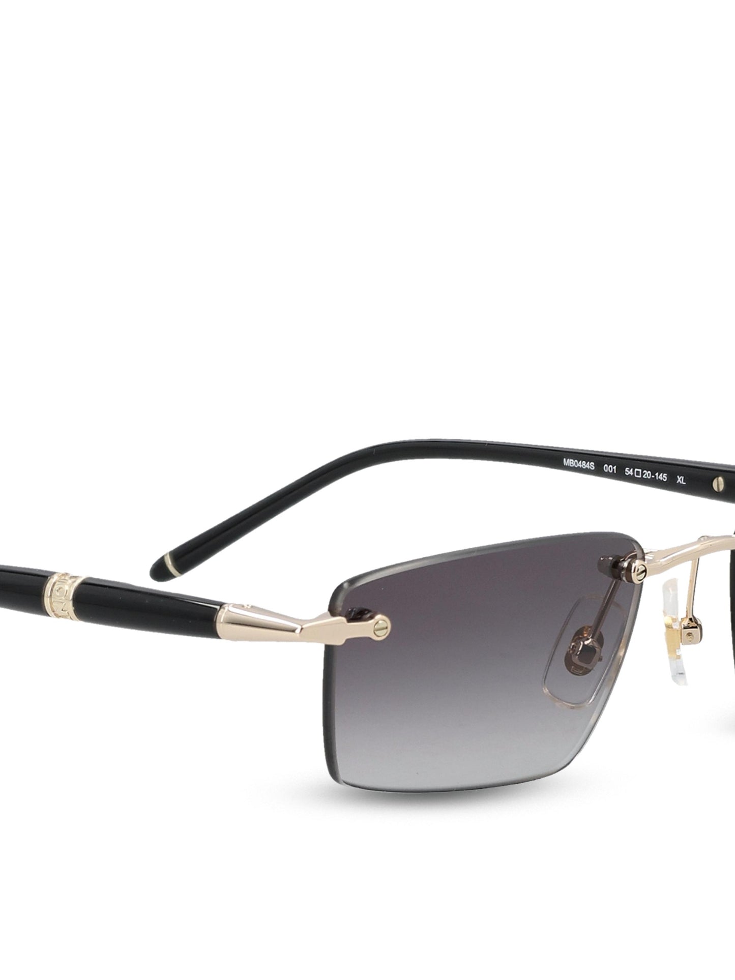 Occhiali da sole in metallo MB0484S GOLD-BLACK-GREY MONTBLANC 