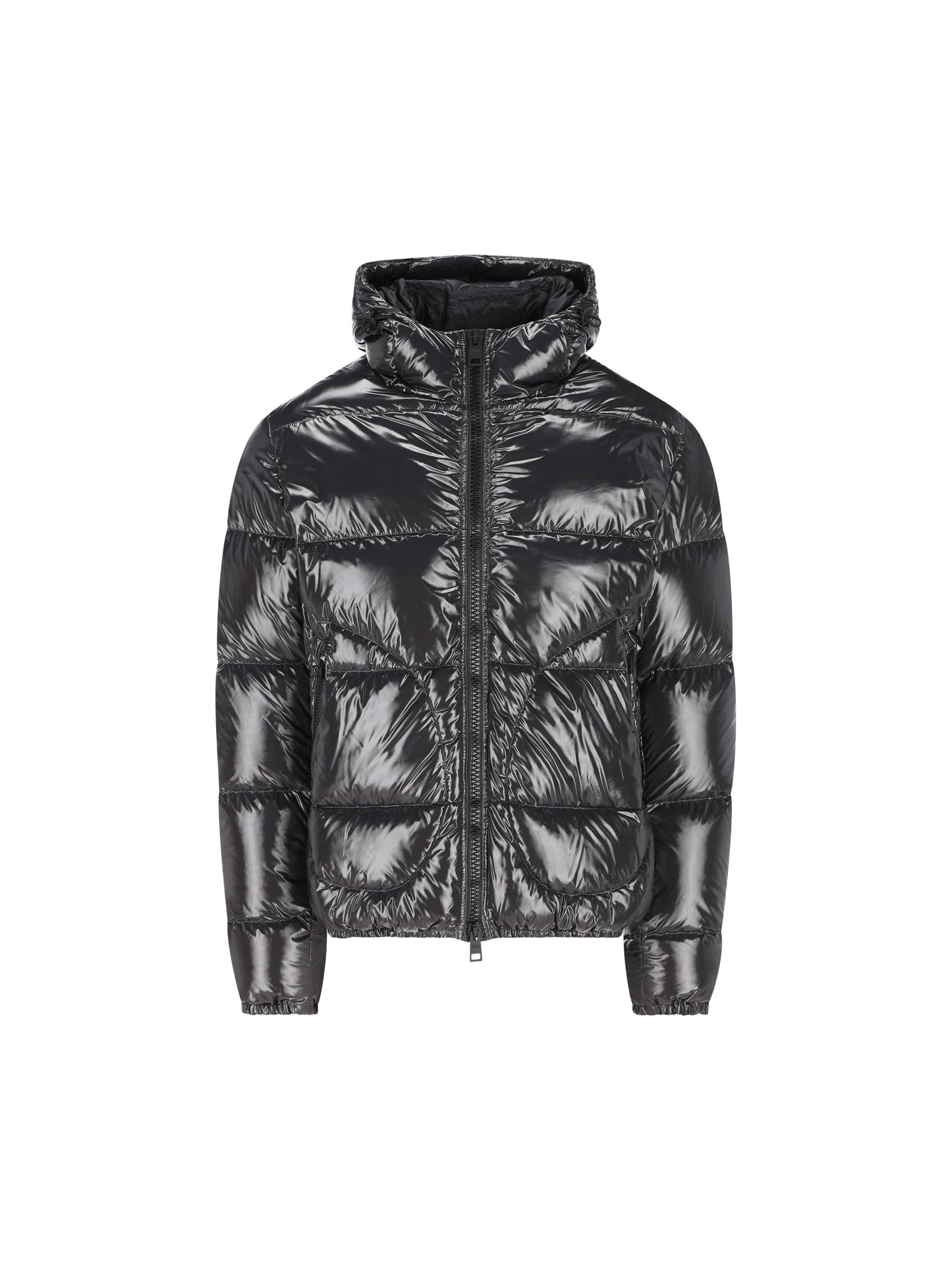 Piumino corto effetto lucido con cappuccio PI001133U 12220Z9487 HERNO 