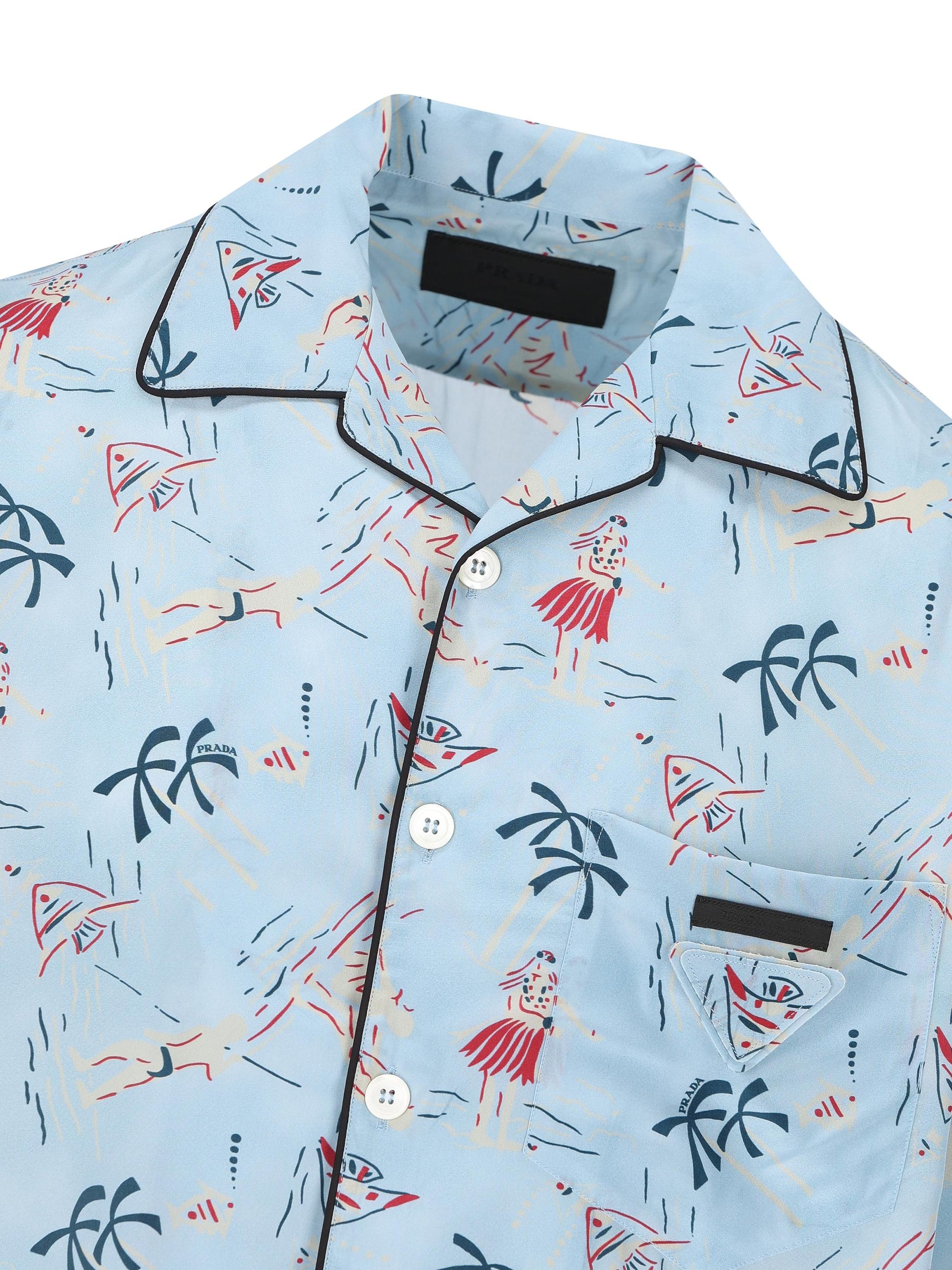 Camicia in misto viscosa e seta. UCS524 17OYF0076 PRADA 