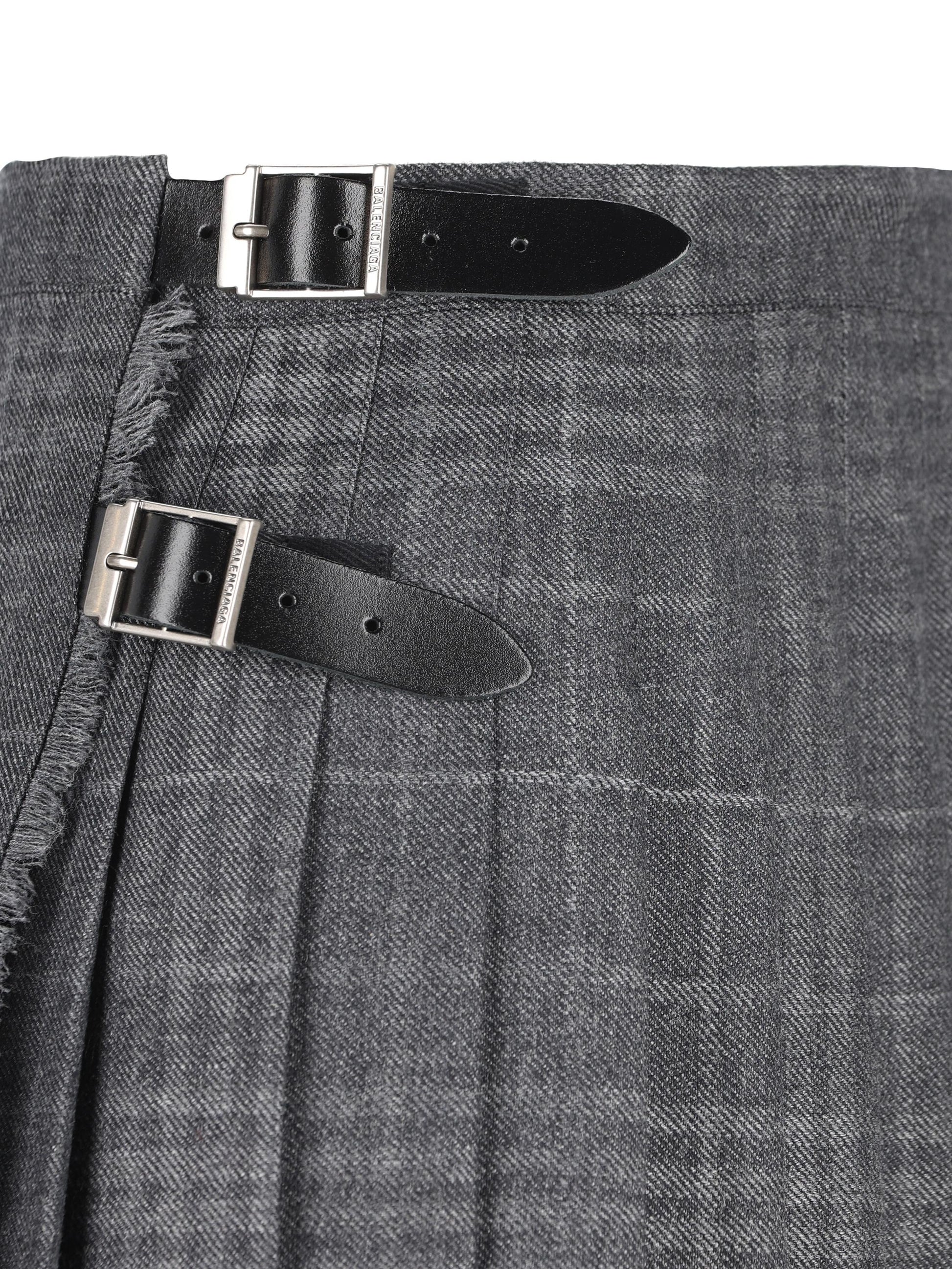 Minigonna Balenciaga a Pieghe in tartan grigio effetto ombreggiato 850673 TQT011240 BALENCIAGA 