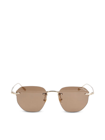 Occhiali da sole in acetato. MB0405S GOLD-GOLD-BROWN MONTBLANC 