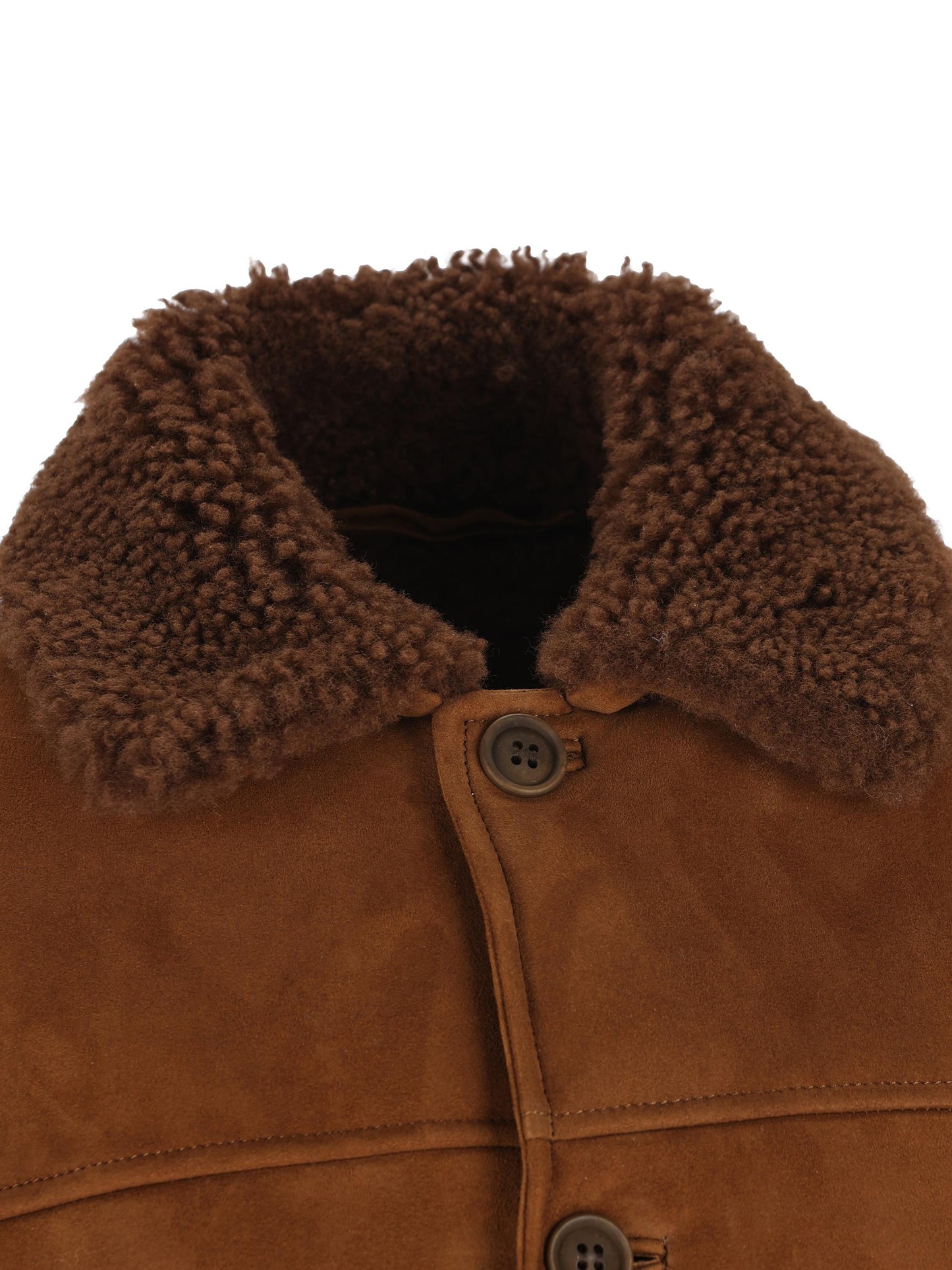 Giubbotto in Pelle Ovina con Collo in Shearling 49528 ambra SALVATORE SANTORO 