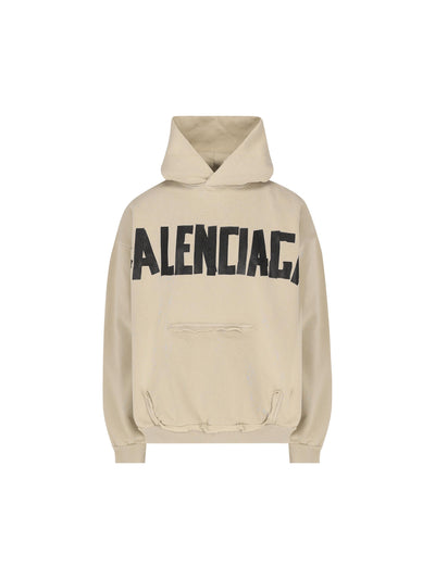 Hoodie in pile dry con dettagli strappati e logo Tape Type 744441 TSV869501 BALENCIAGA 