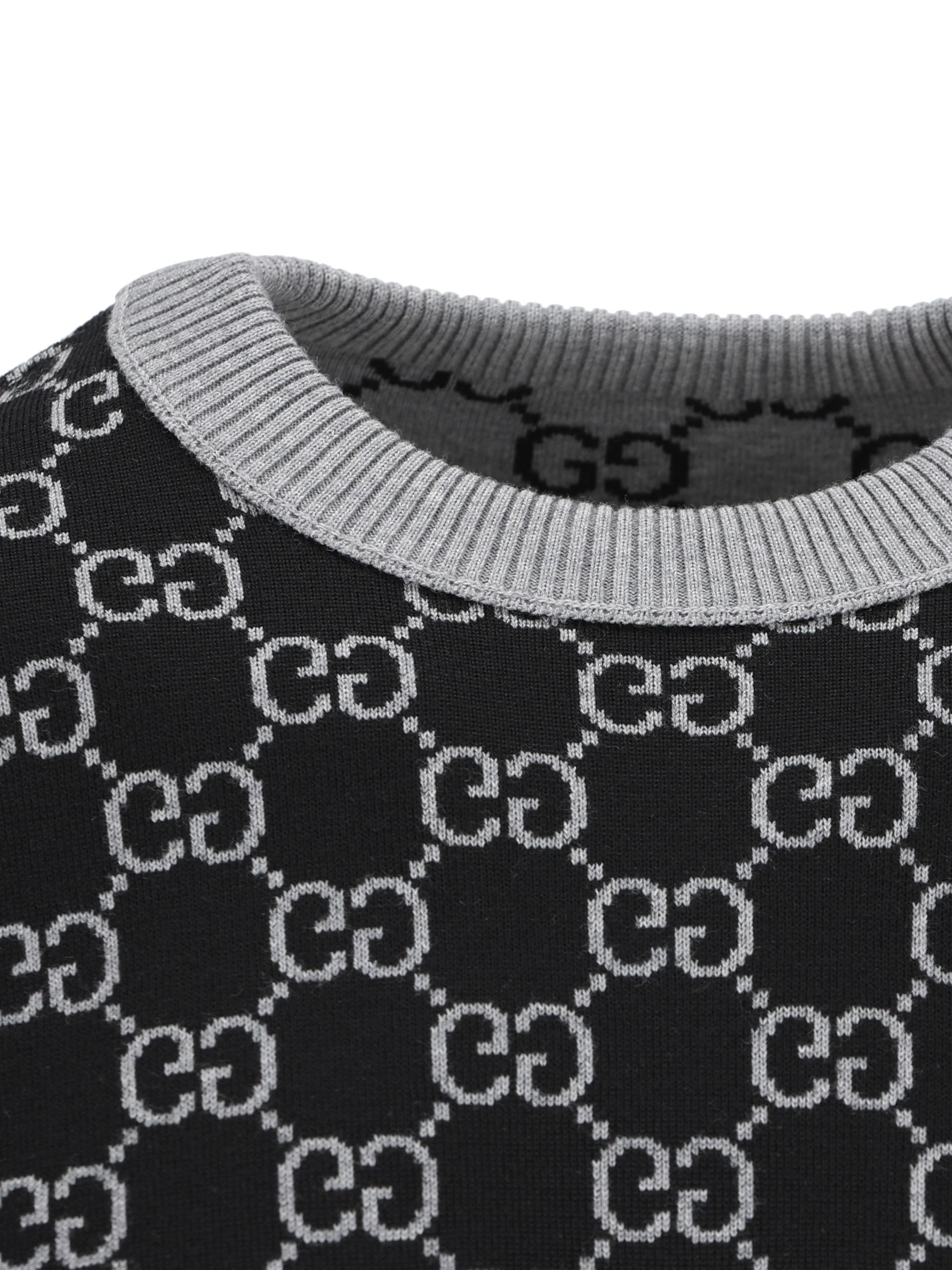 Maglia reversibile in lana jacquard GG 798159 XKD8T1045 GUCCI 