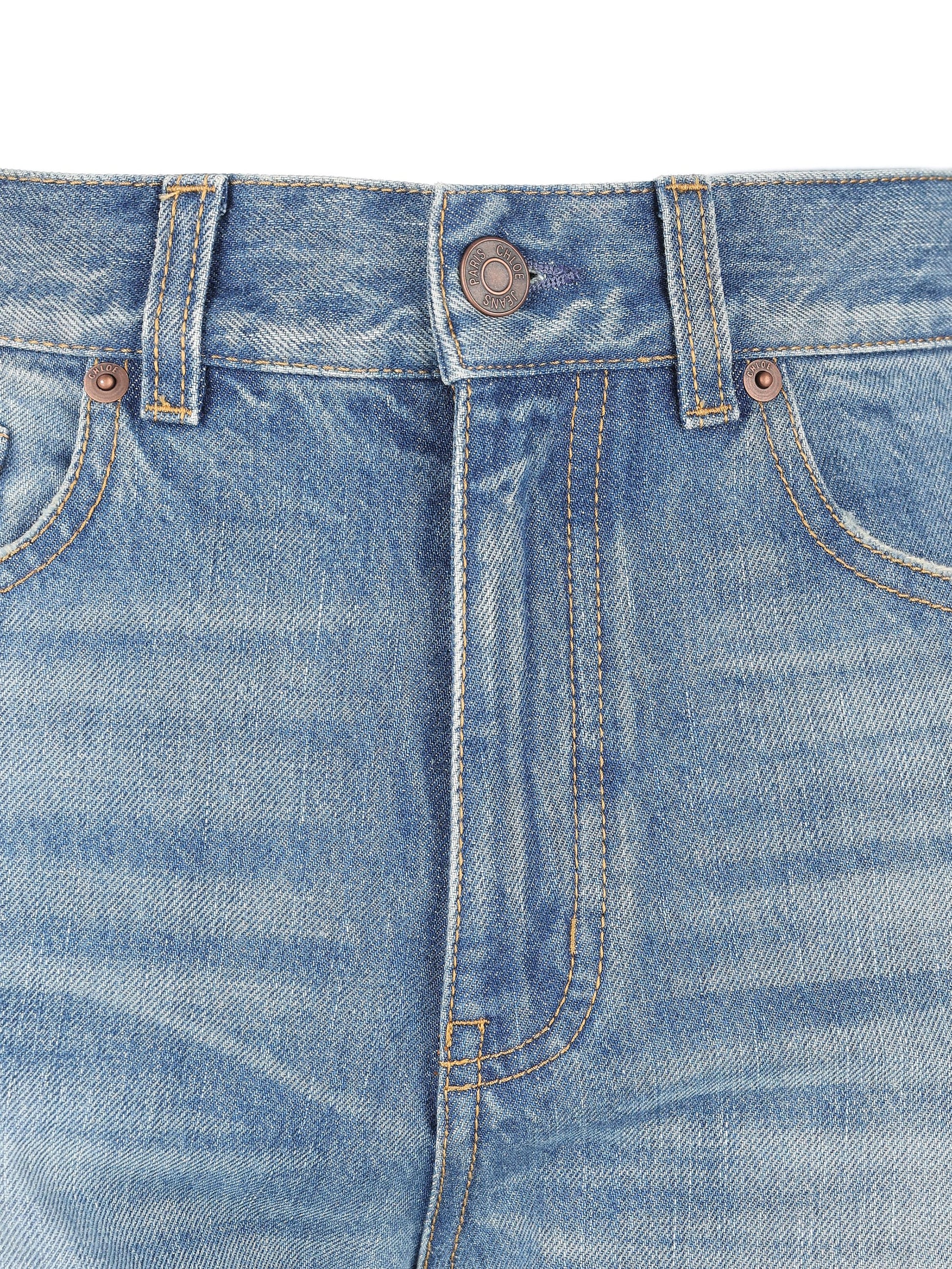 Jeans corti a vita alta in denim CH26SDP43252 40R CHLOE' 