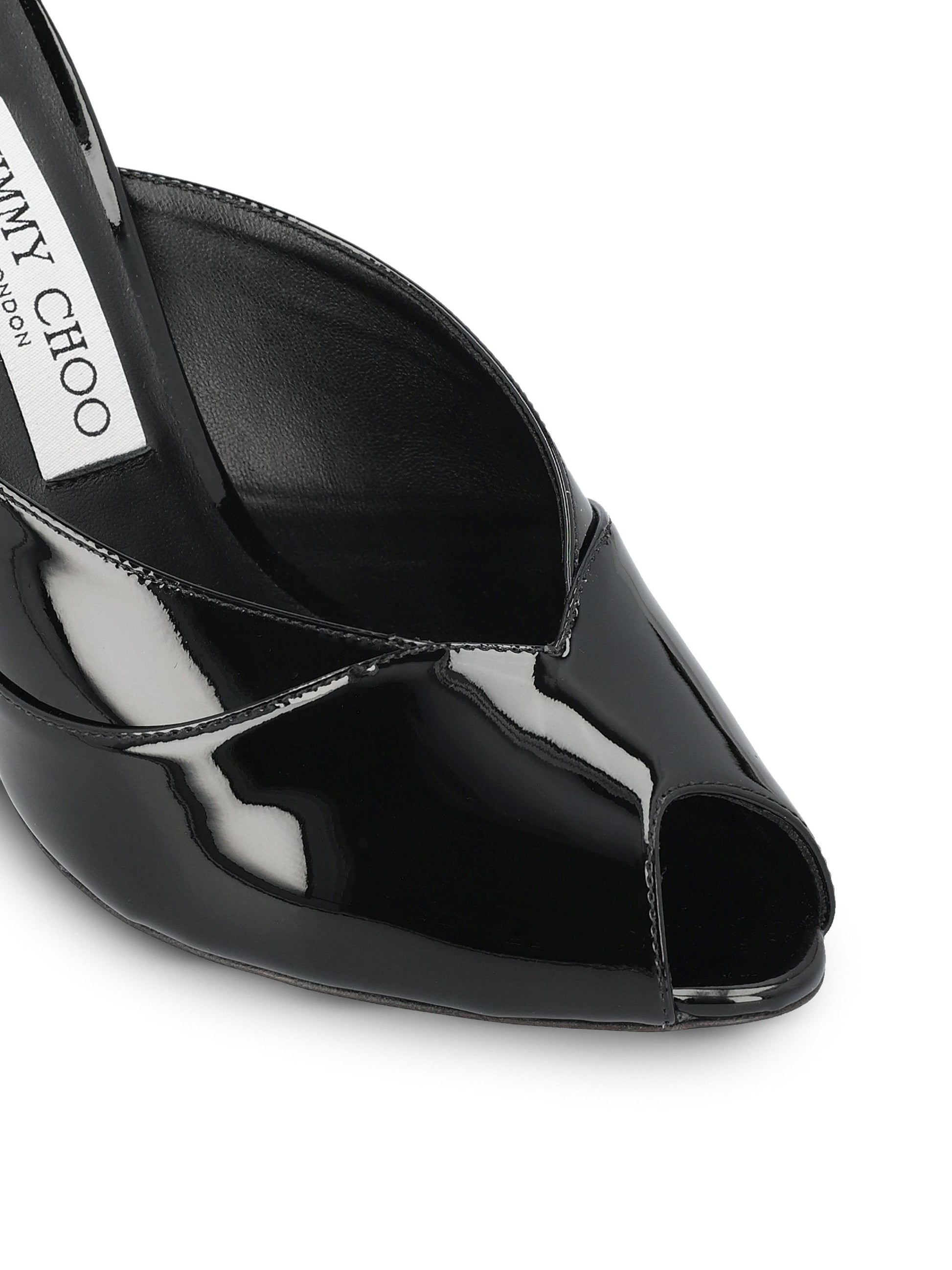 Sabot realizzate in pelle verniciata. BRIGITTE MULE100 PATBLACK JIMMY CHOO 