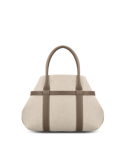 Borsa realizzata in cotone e lino. FAO7477 B5UW LORO PIANA 