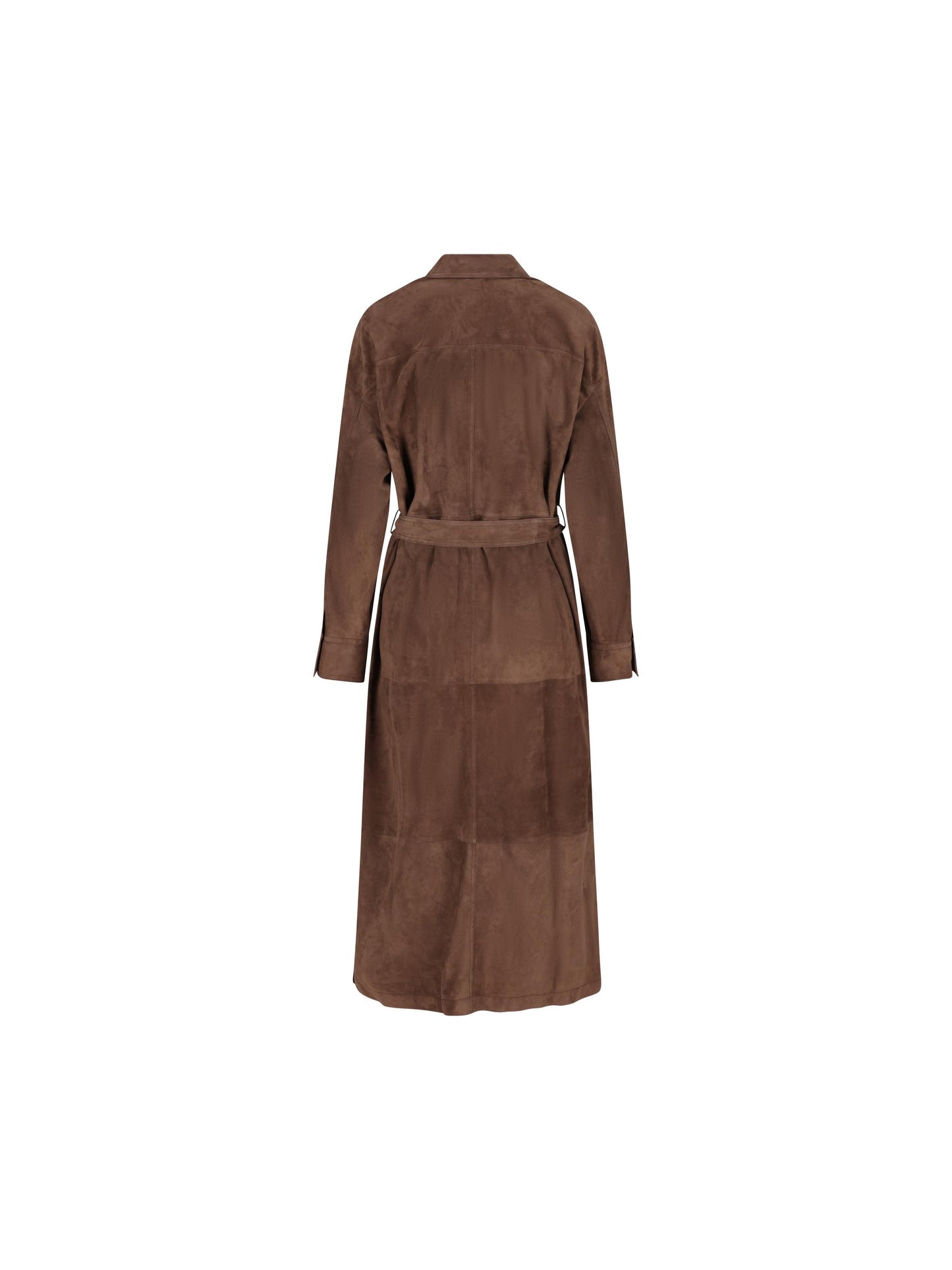 Abito chemisier in camoscio con monile MPCAL5337 C1129 BRUNELLO CUCINELLI 