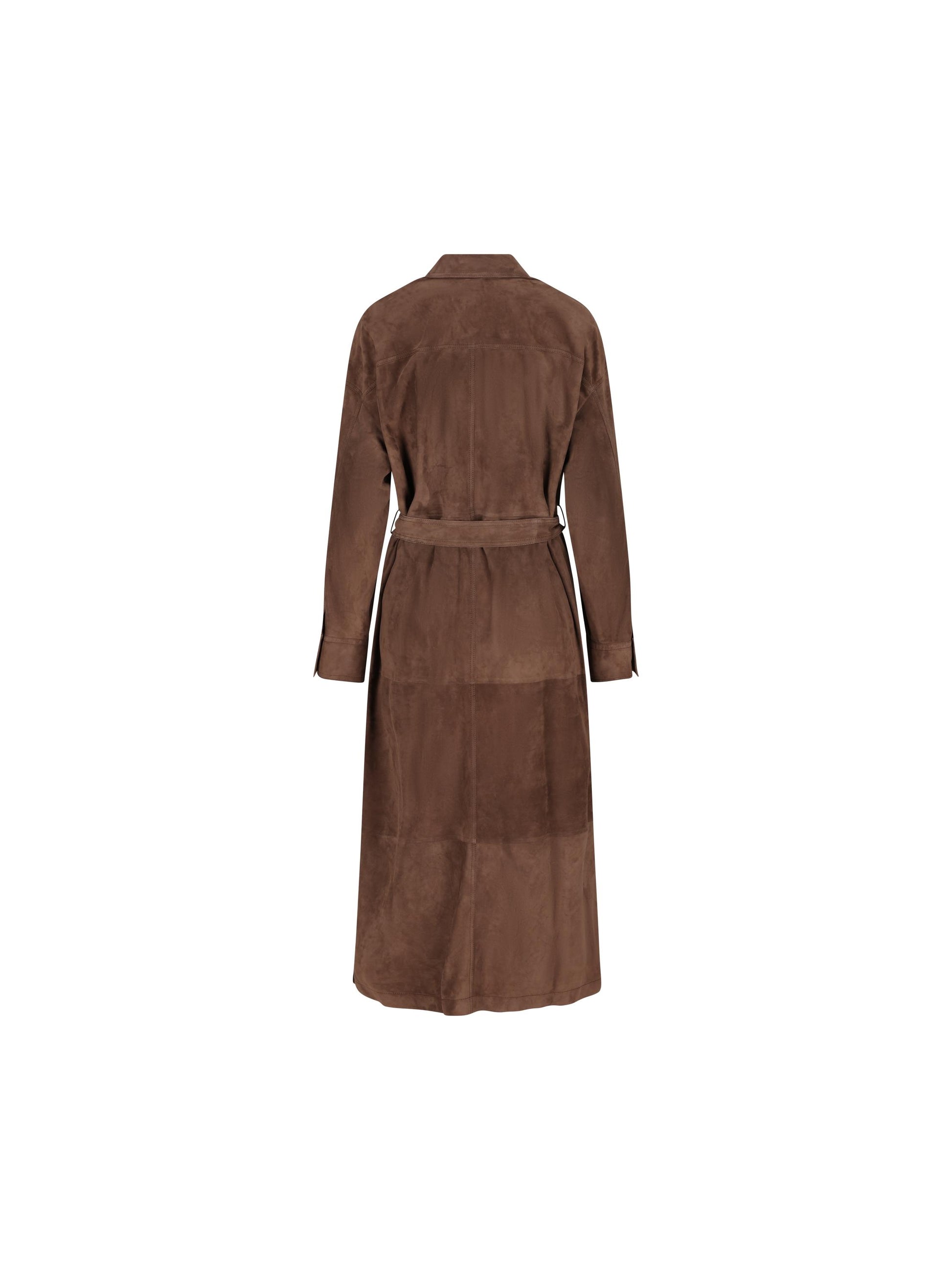 Abito chemisier in camoscio con monile MPCAL5337 C1129 BRUNELLO CUCINELLI 